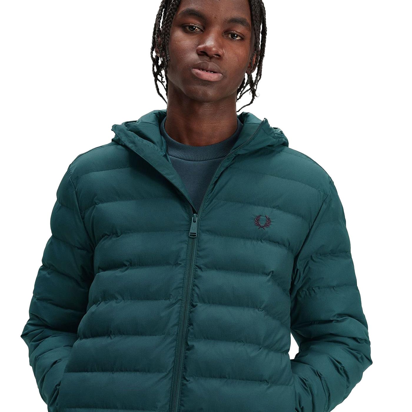 Fred Perry Hooded Insulated Jacket Petrol Blue - J4565-257