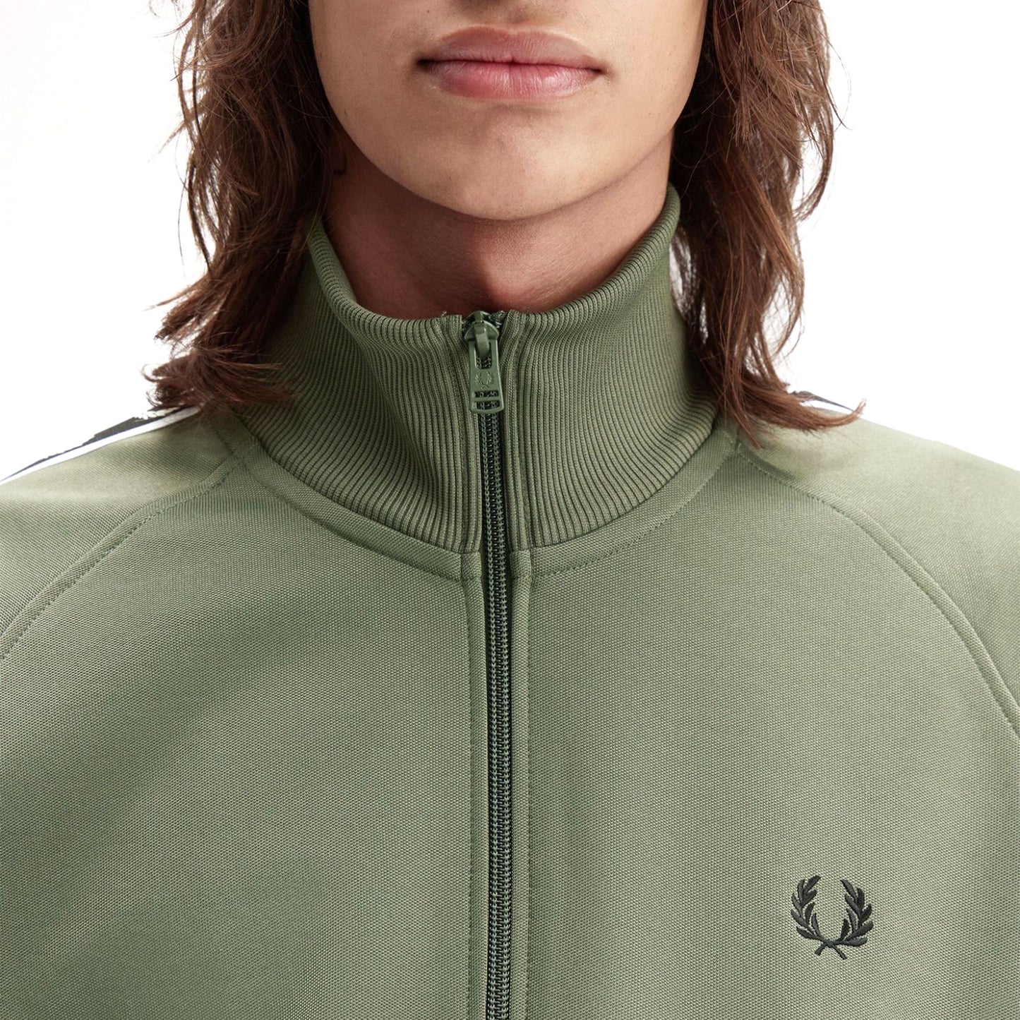 Fred Perry Taped Track Jacket Laurel Wreath Green/Black - J4620-Z50