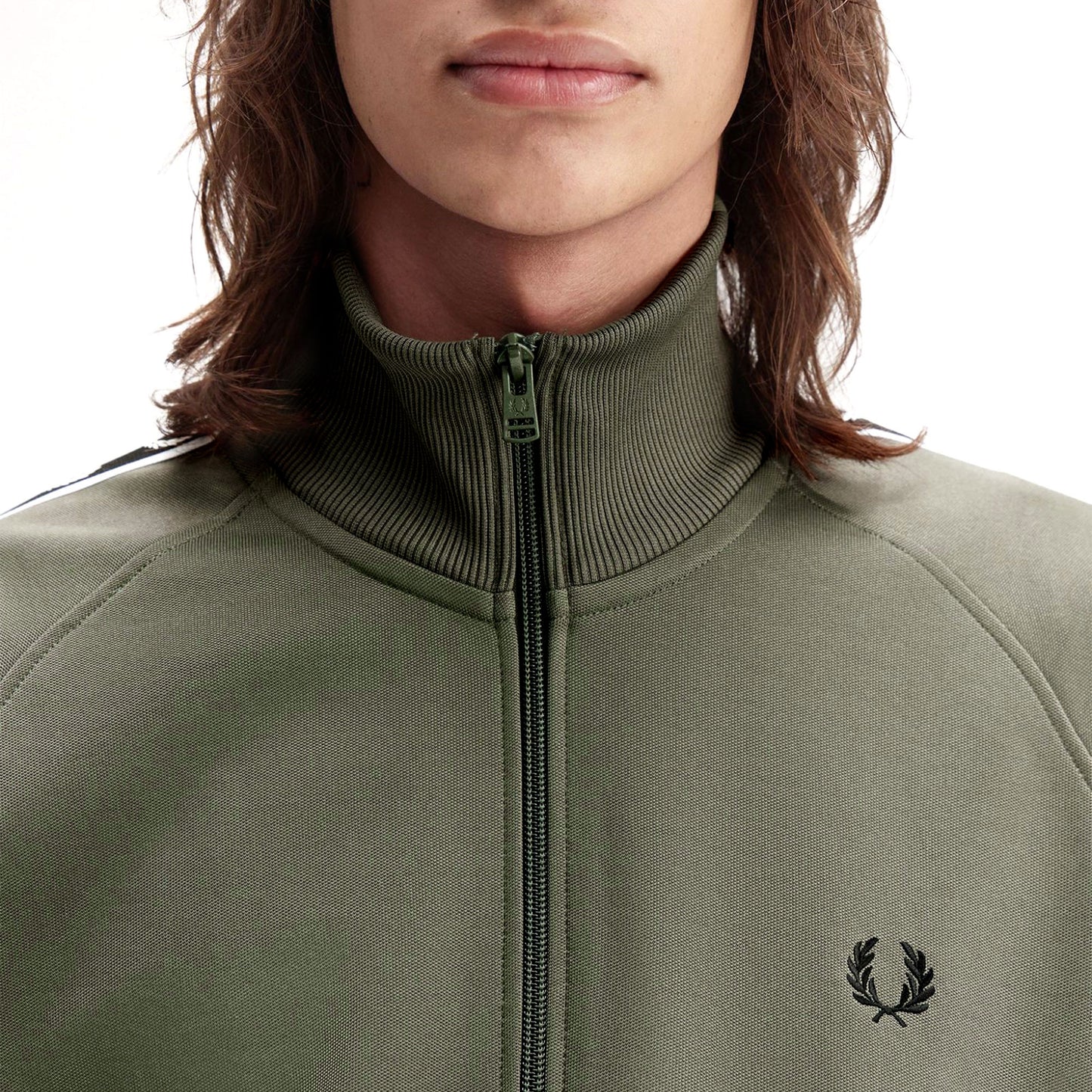 Fred Perry Taped Track Jacket Laurel Wreath Green/Black