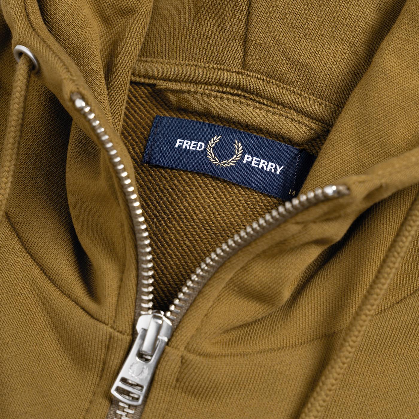 Fred Perry Hooded Full-Zip Jacket Dark Caramel - J7536-S81