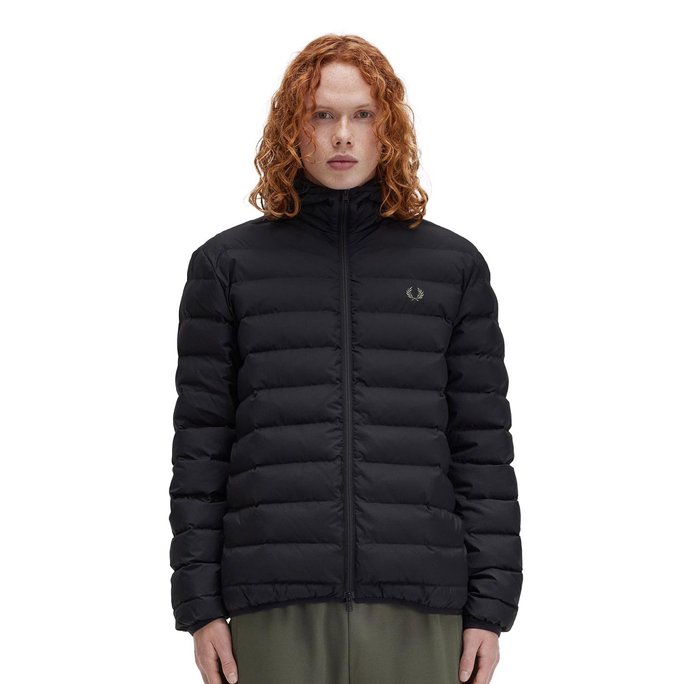 Fred Perry Hooded Insulated Jacket Black - J8553-102