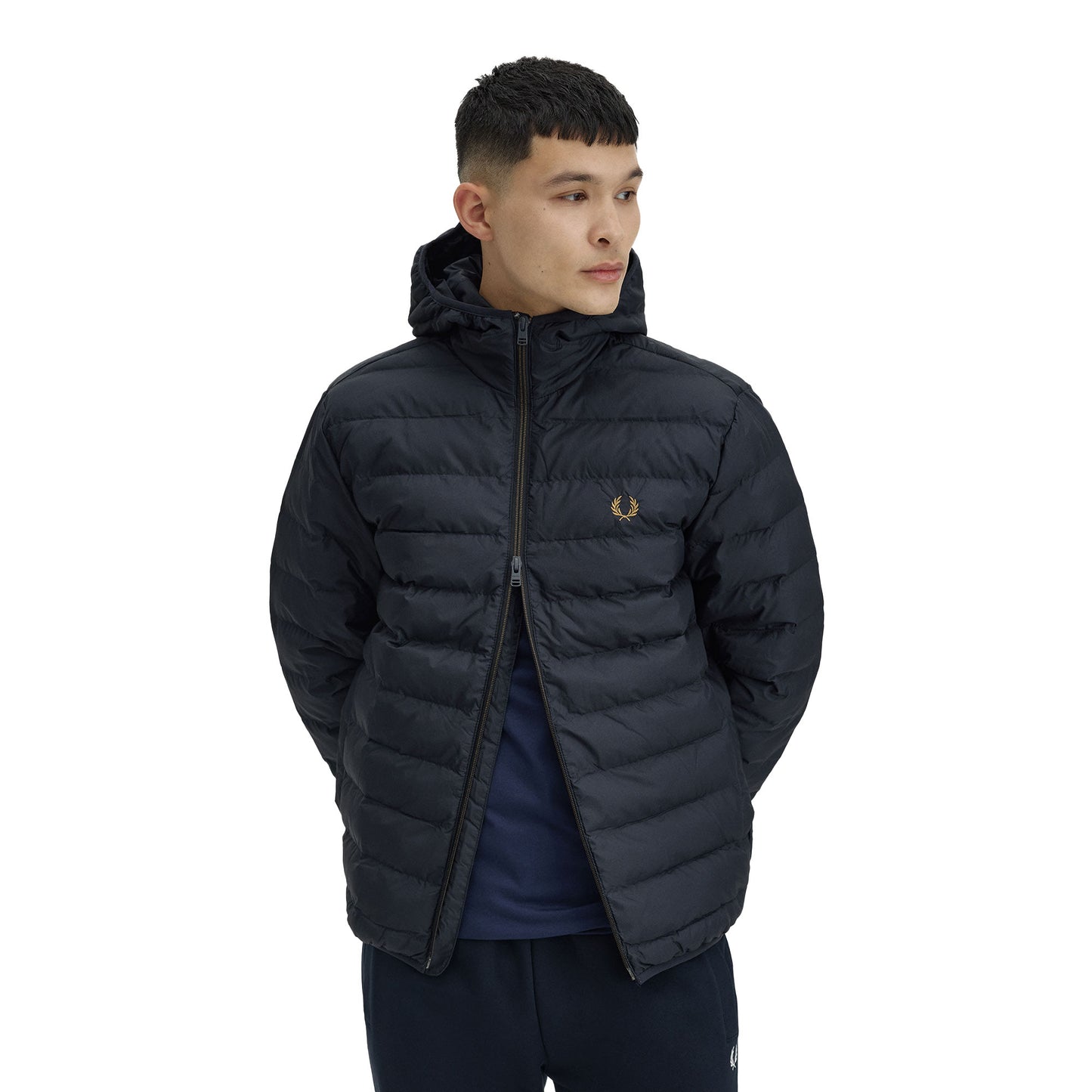 Fred Perry Hooded Insulated Jacket Navy