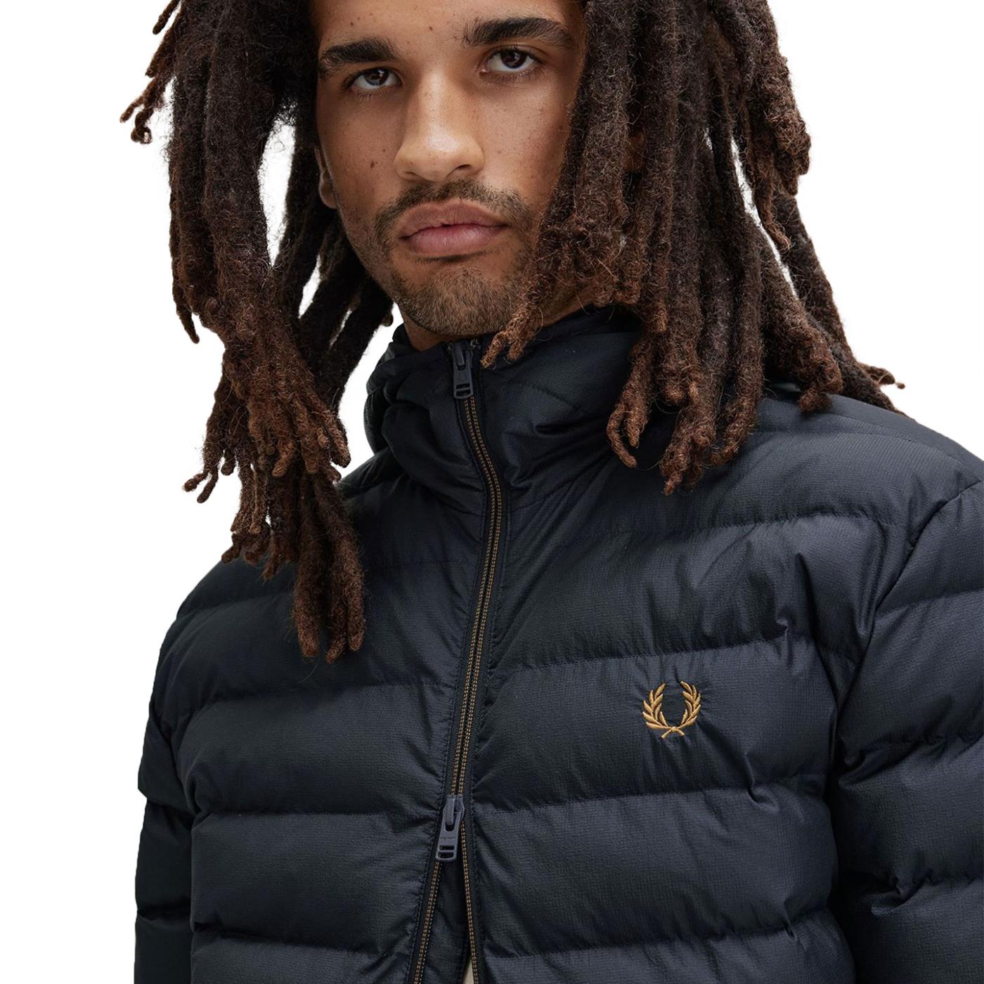 Fred Perry Hooded Insulated Jacket Navy - J8553-608