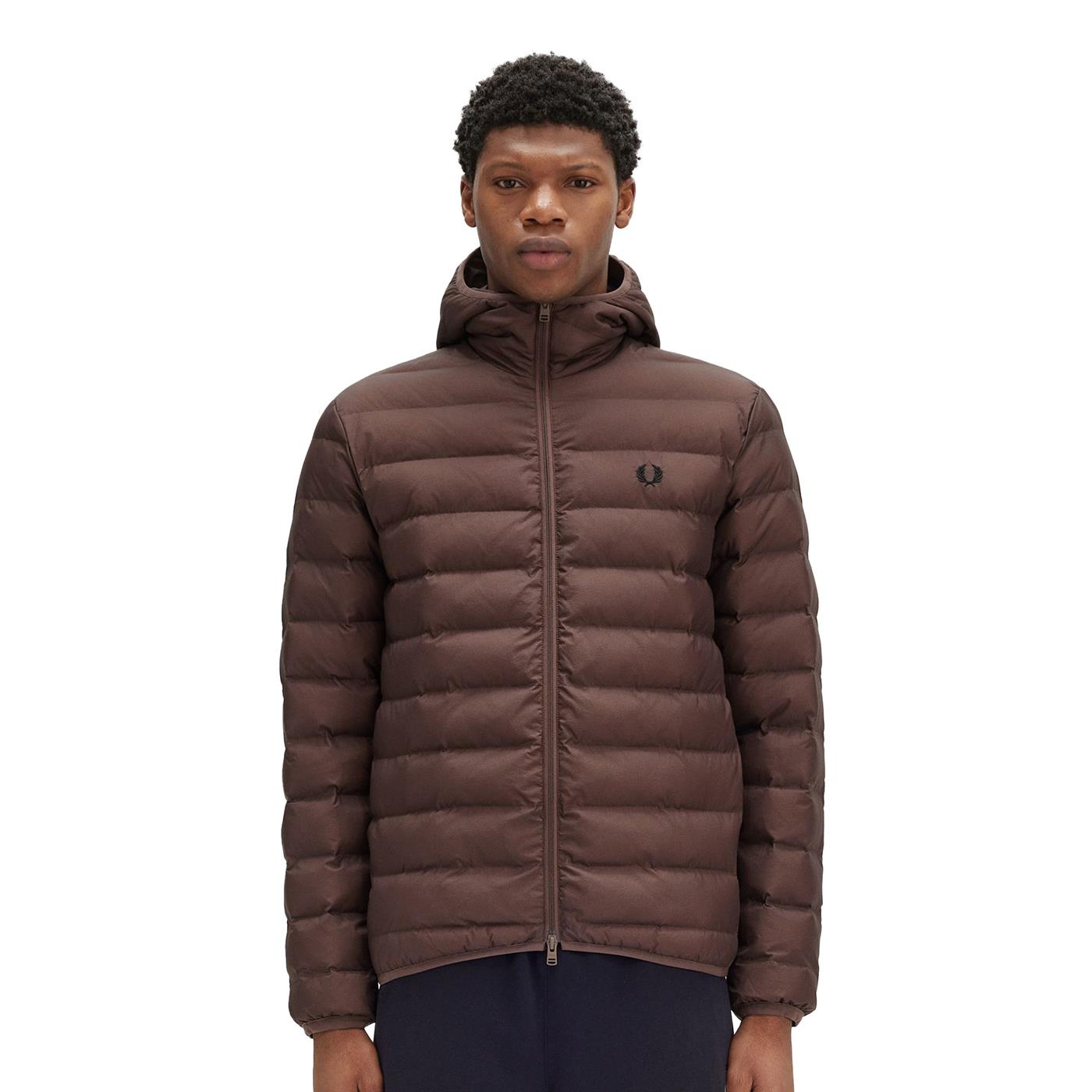 Fred Perry Hooded Insulated Jacket Carrington Brick - J8553-U53