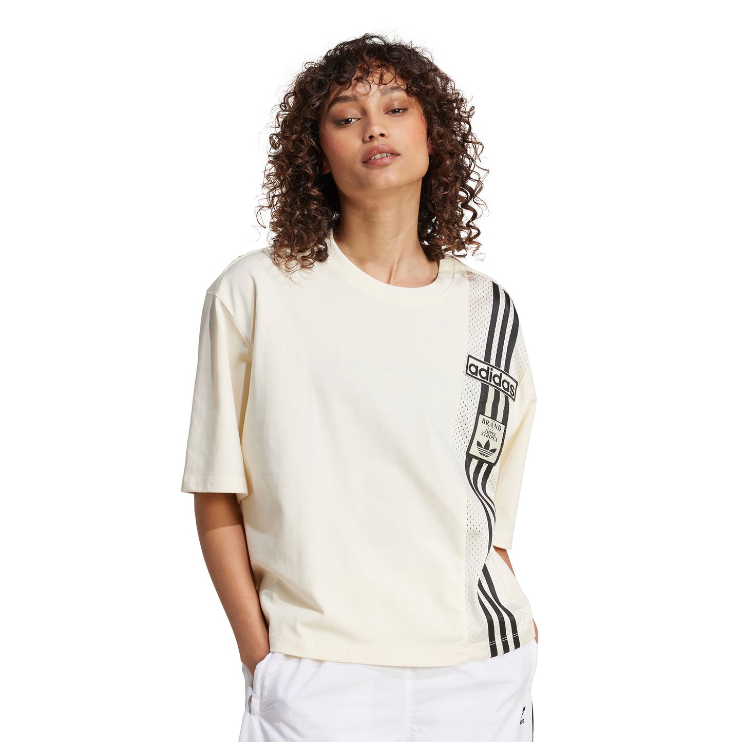 Adidas Originals Crop Tee Cream White  - JD0098
