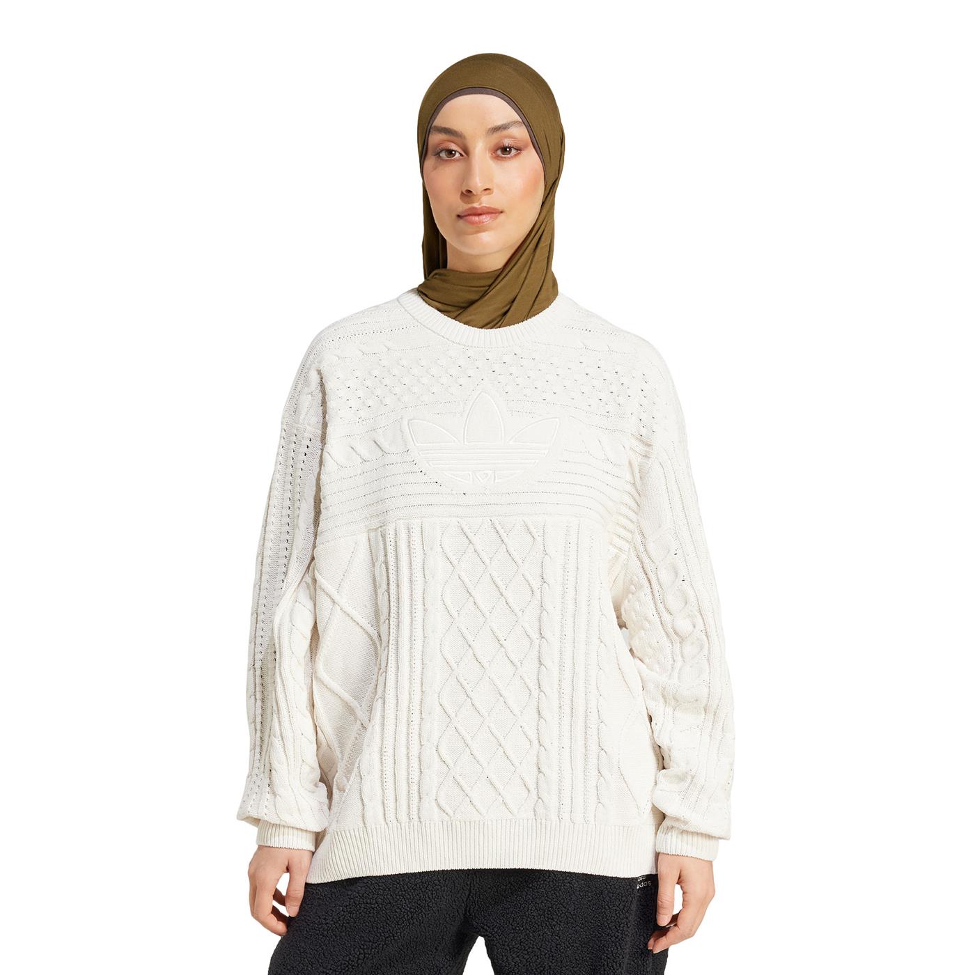 Adidas Originals Knited Trefoil Sweater Wonder White - JN8318