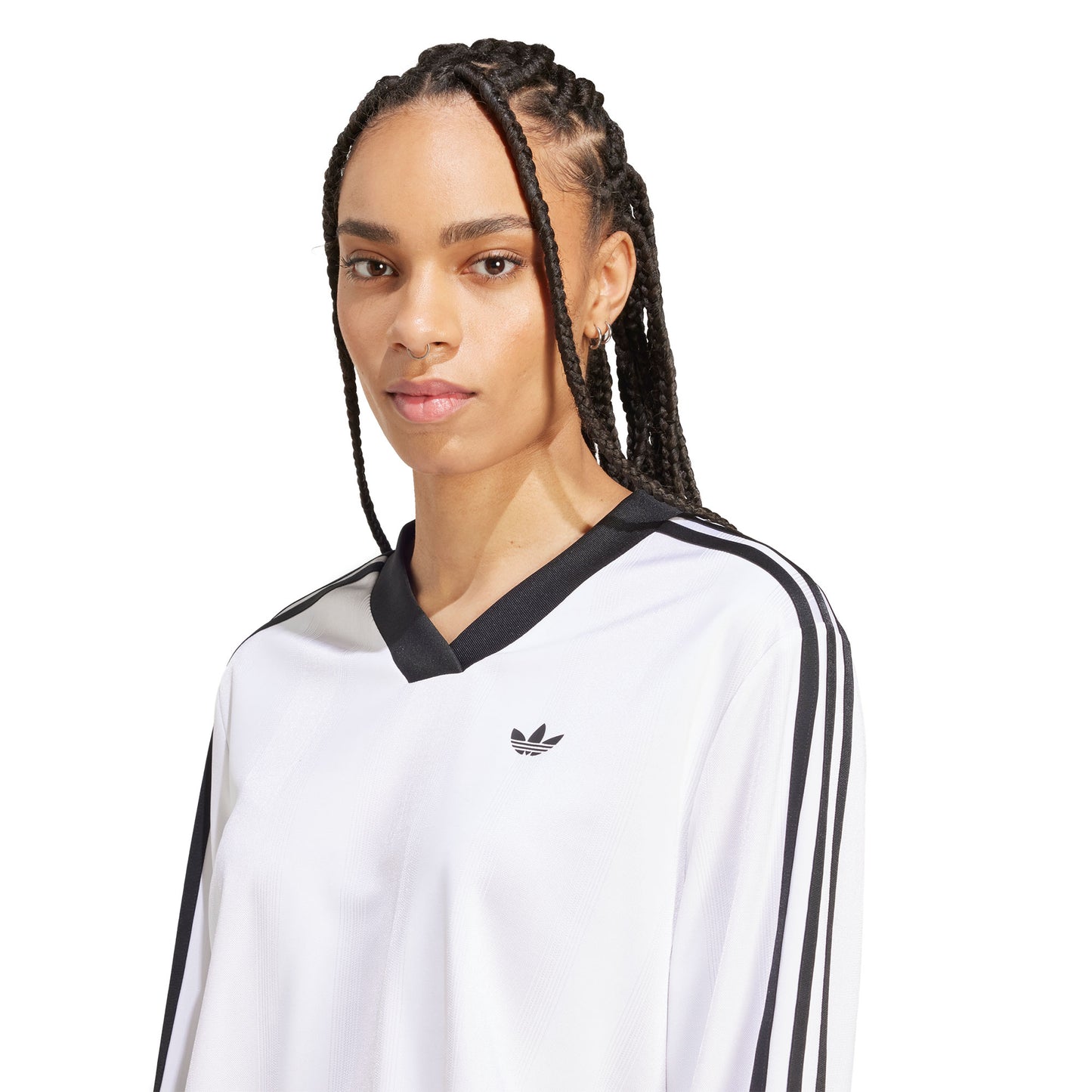 Adidas Originals Jacquard LS Top White/Black - JV9740