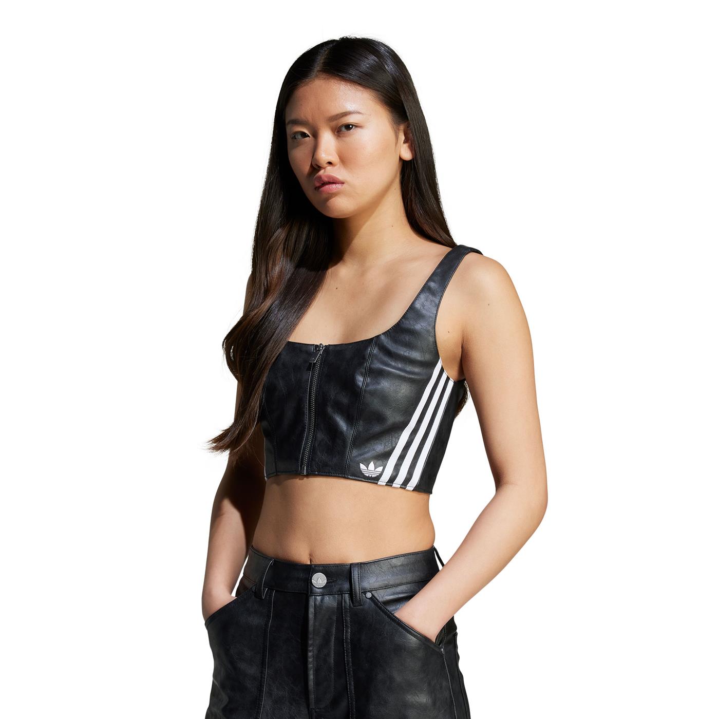 Adidas Originals Faux Leather Top Black - JY6309