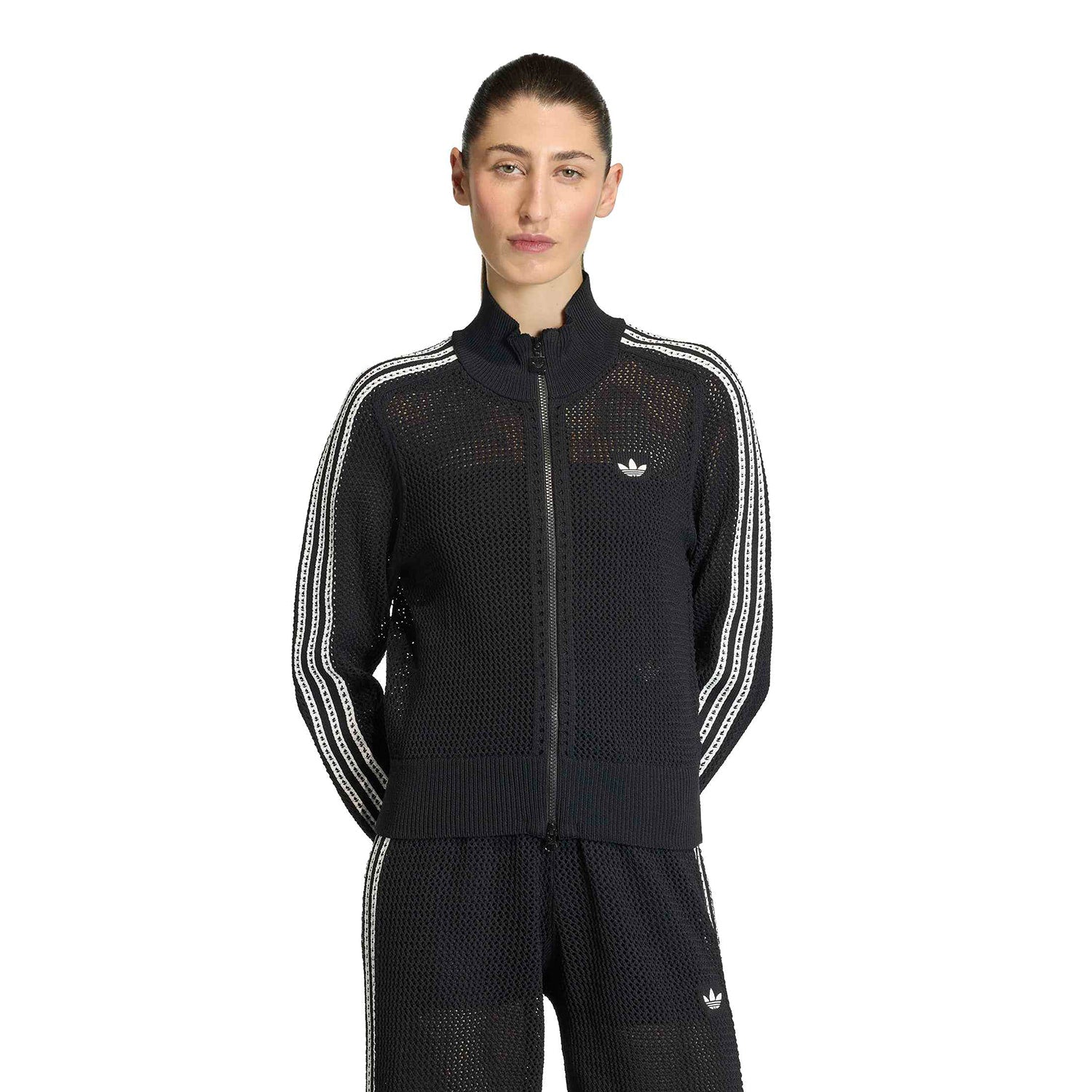 adidas Crochet Track Top Black Para Mulher | XTREME