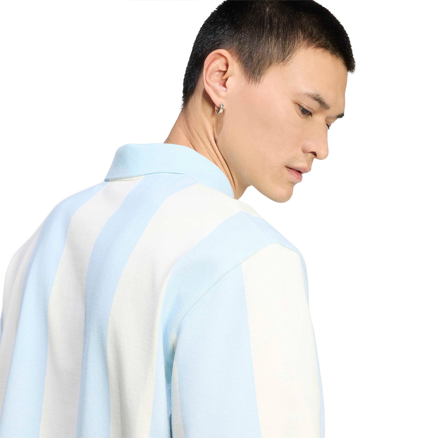 Adidas Originals Striped Polo Ice Blue/Cream White - KU9190