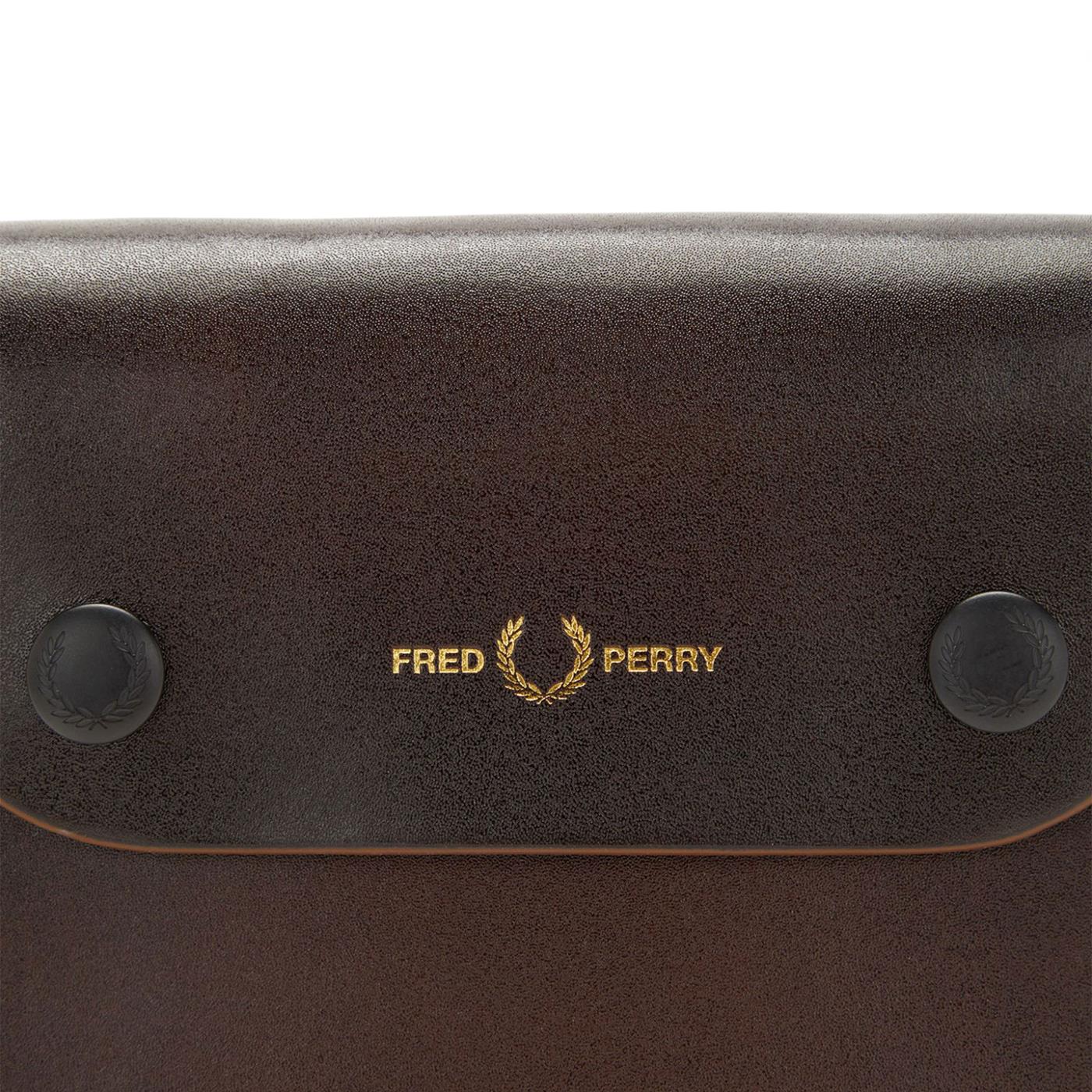 Fred Perry Burnished Leather Pouch Oxblood - L4331-158