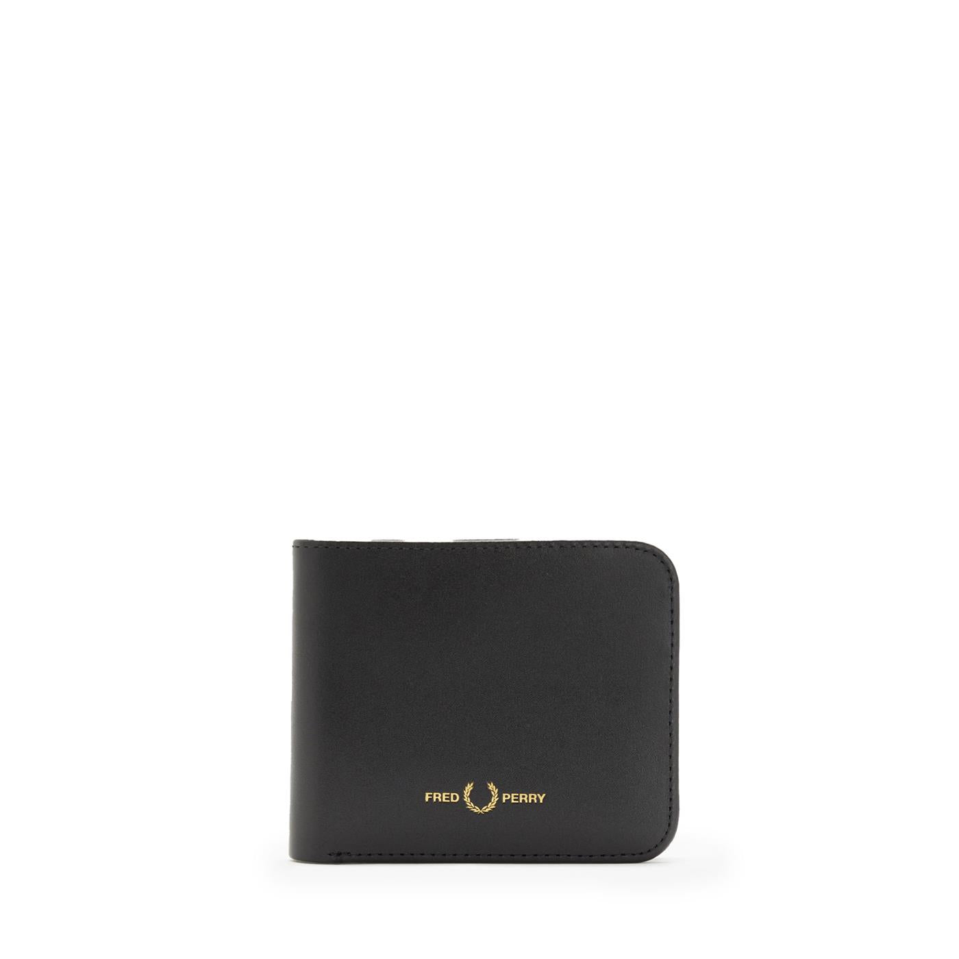 Fred Perry Burnished Leather Billfold Wallet Black - L5322-102