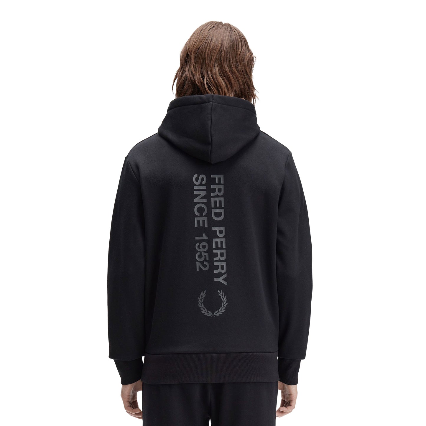 Fred Perry Bold Branding Hooded Sweatshirt Black - M1371-102