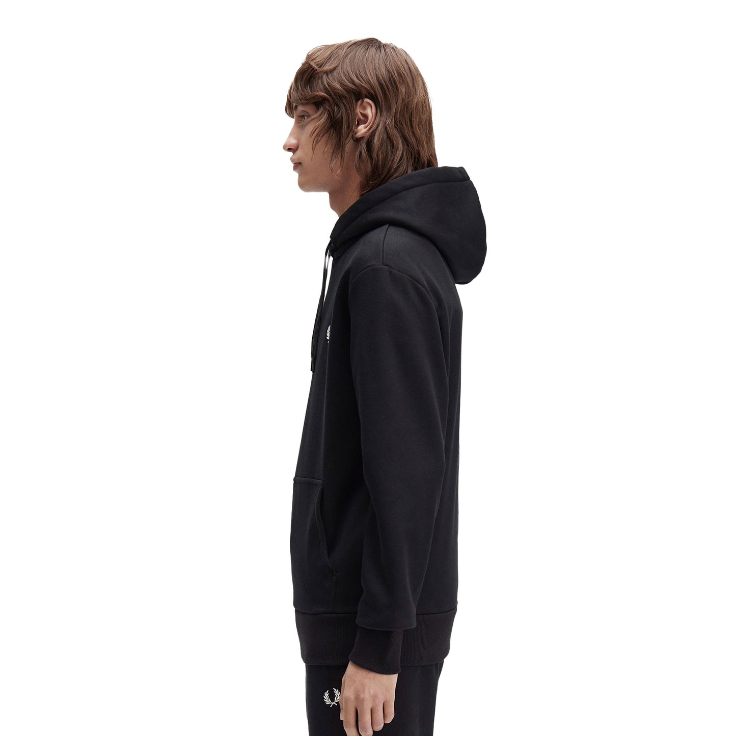 Fred Perry Bold Branding Hooded Sweatshirt Black - M1371-102