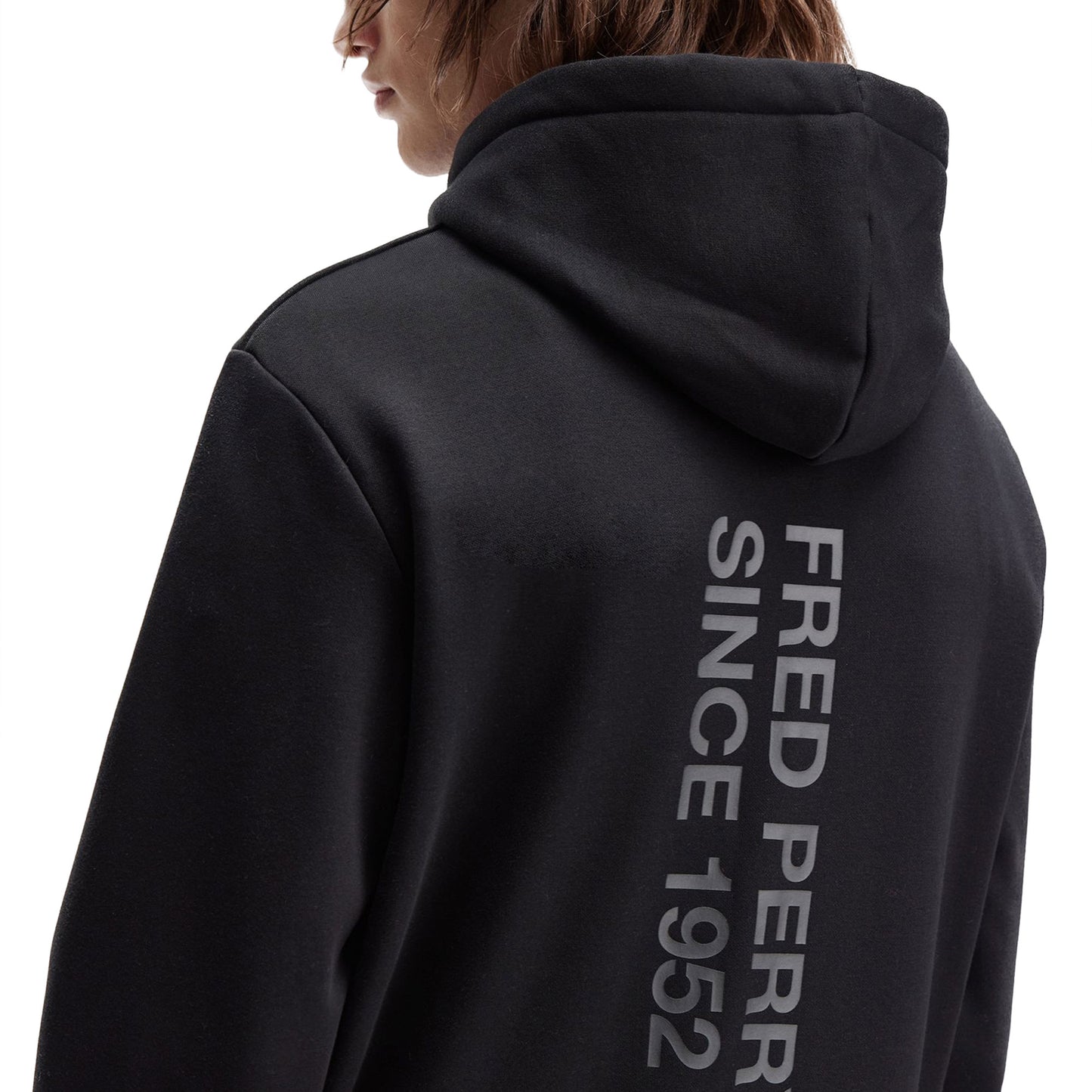 Fred Perry Bold Branding Hooded Sweatshirt Black - M1371-102
