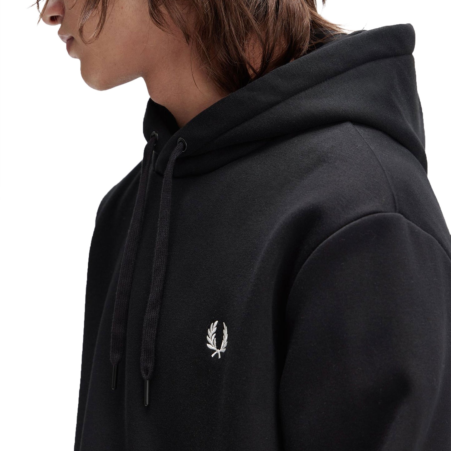 Fred Perry Bold Branding Hooded Sweatshirt Black - M1371-102