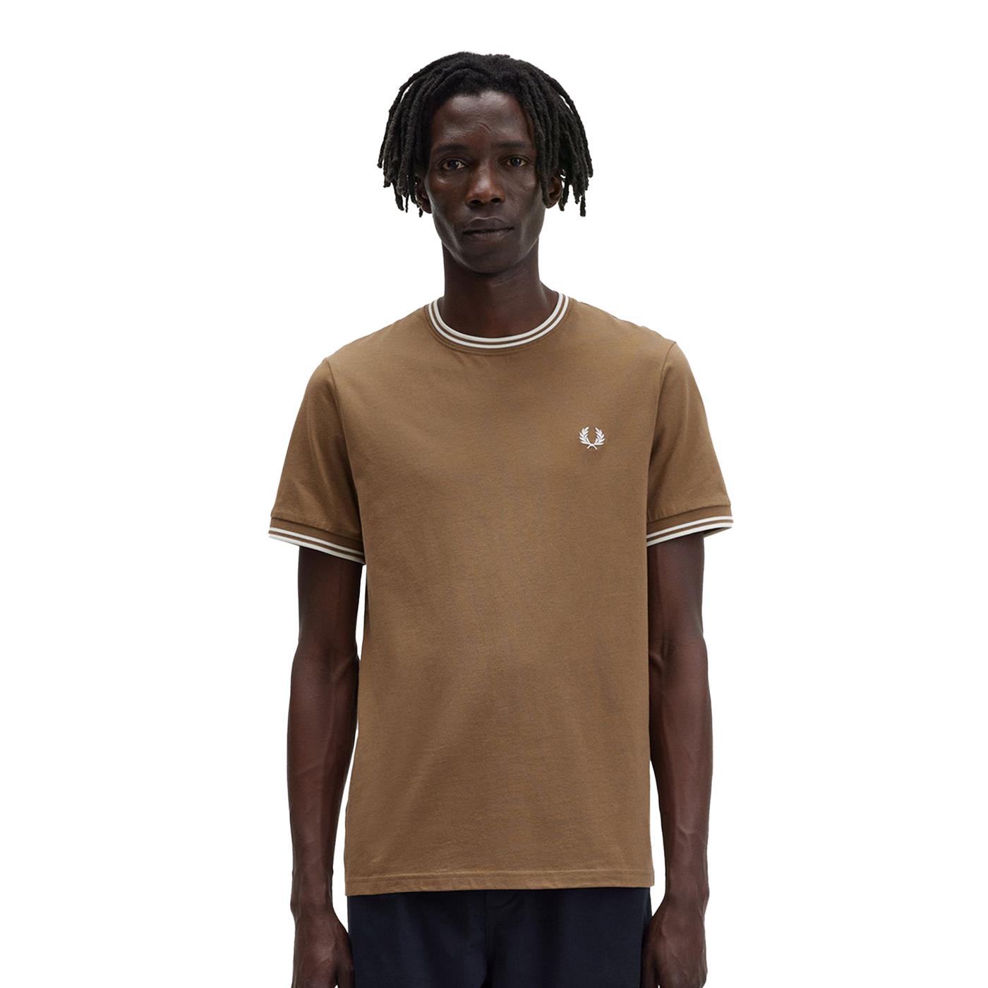 Fred Perry Twin Tipped T-Shirt Shaded Stone - M1588-R60