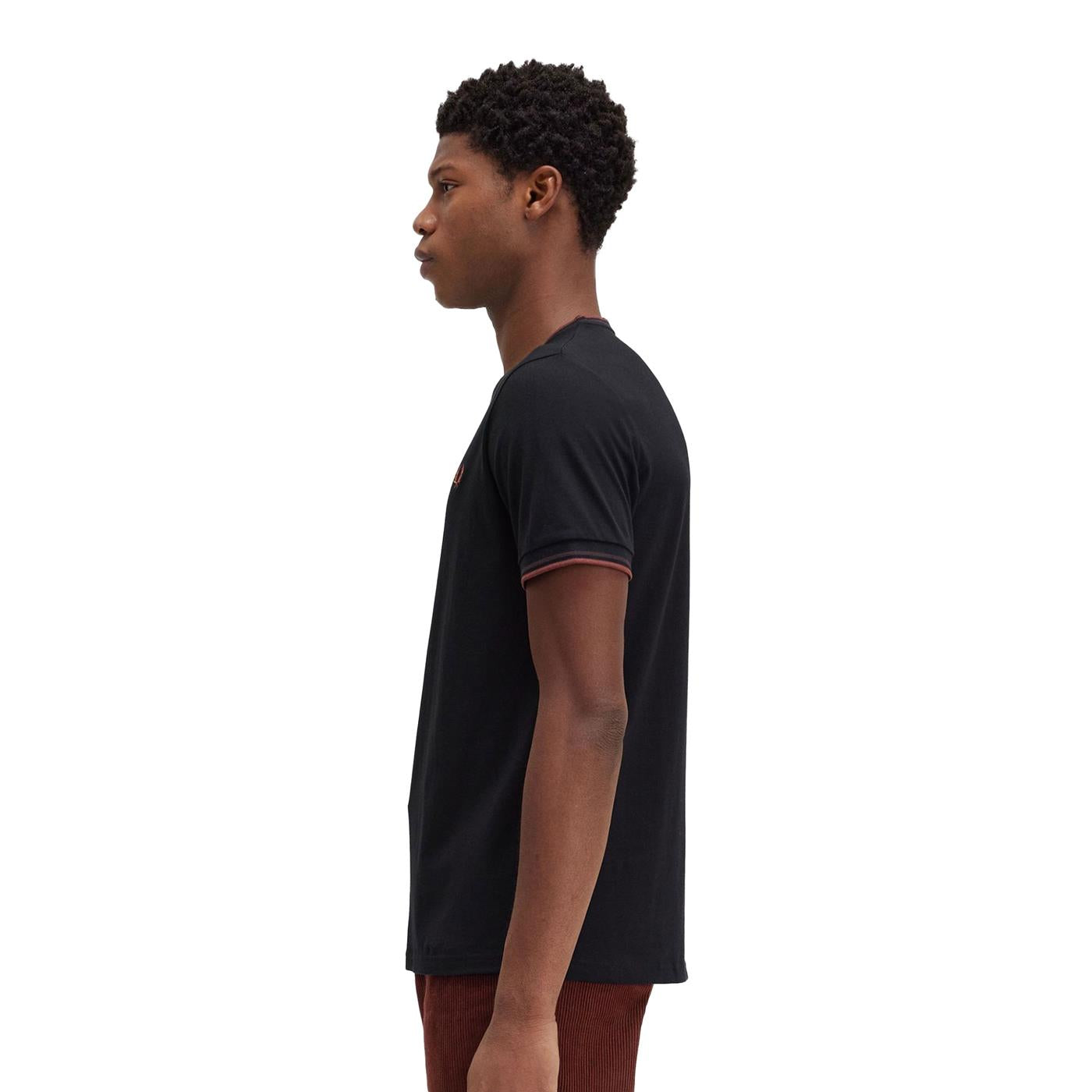 Fred Perry Twin Tipped T-Shirt Black/Carrington Brick - M1588-W68
