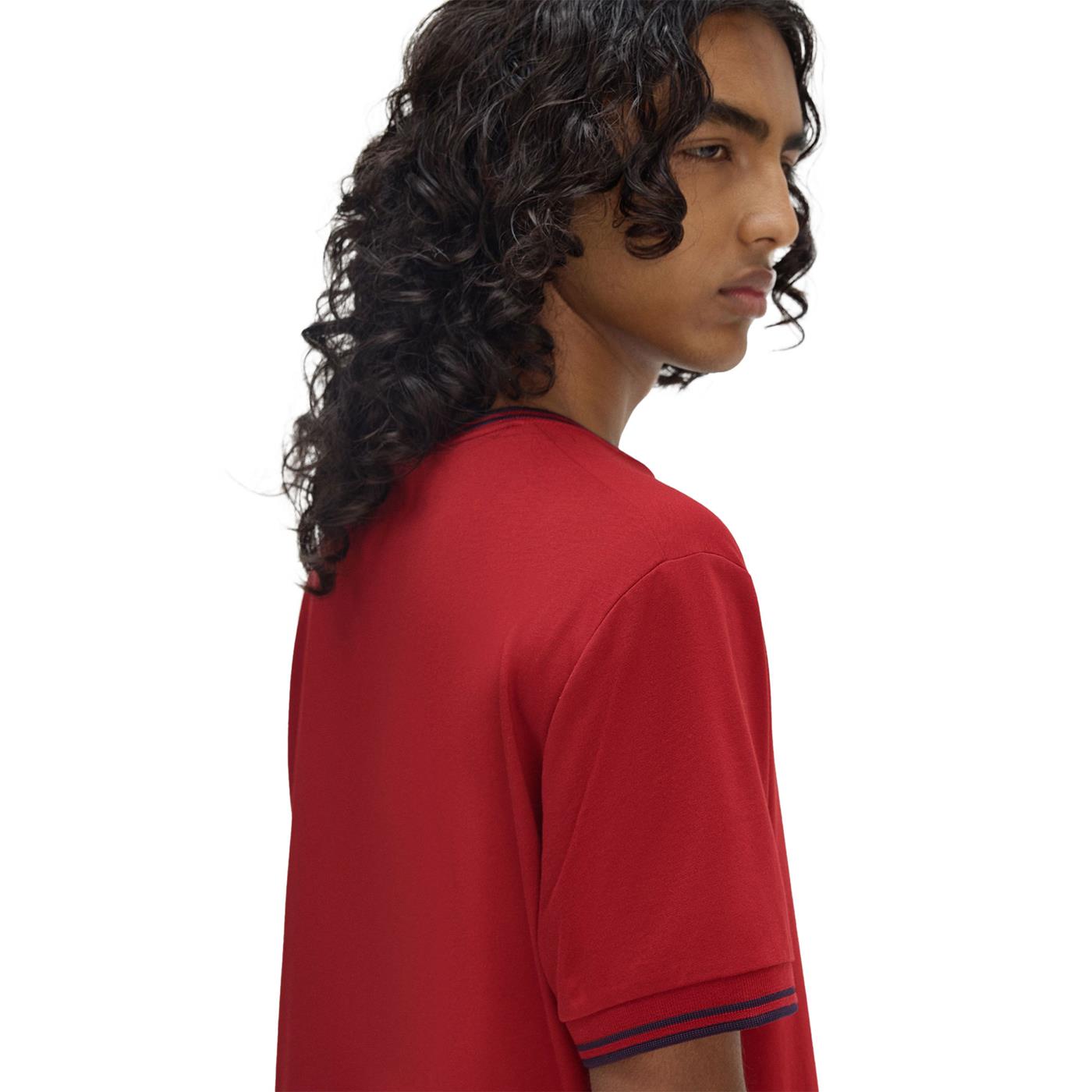 Fred Perry Twin Tipped T-Shirt Burnt Red/Navy - M1588-Y35