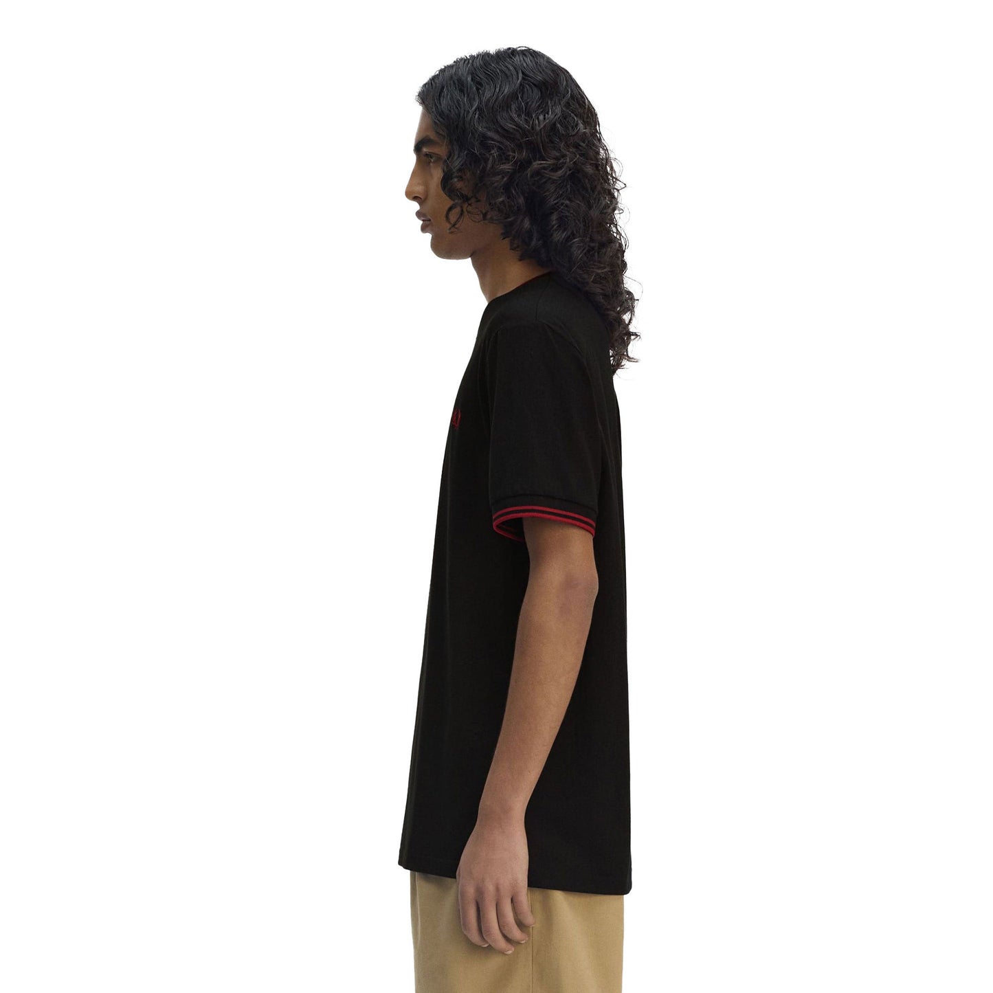 Fred Perry Twin Tipped T-Shirt Black/Burnt Red - M1588-Y42