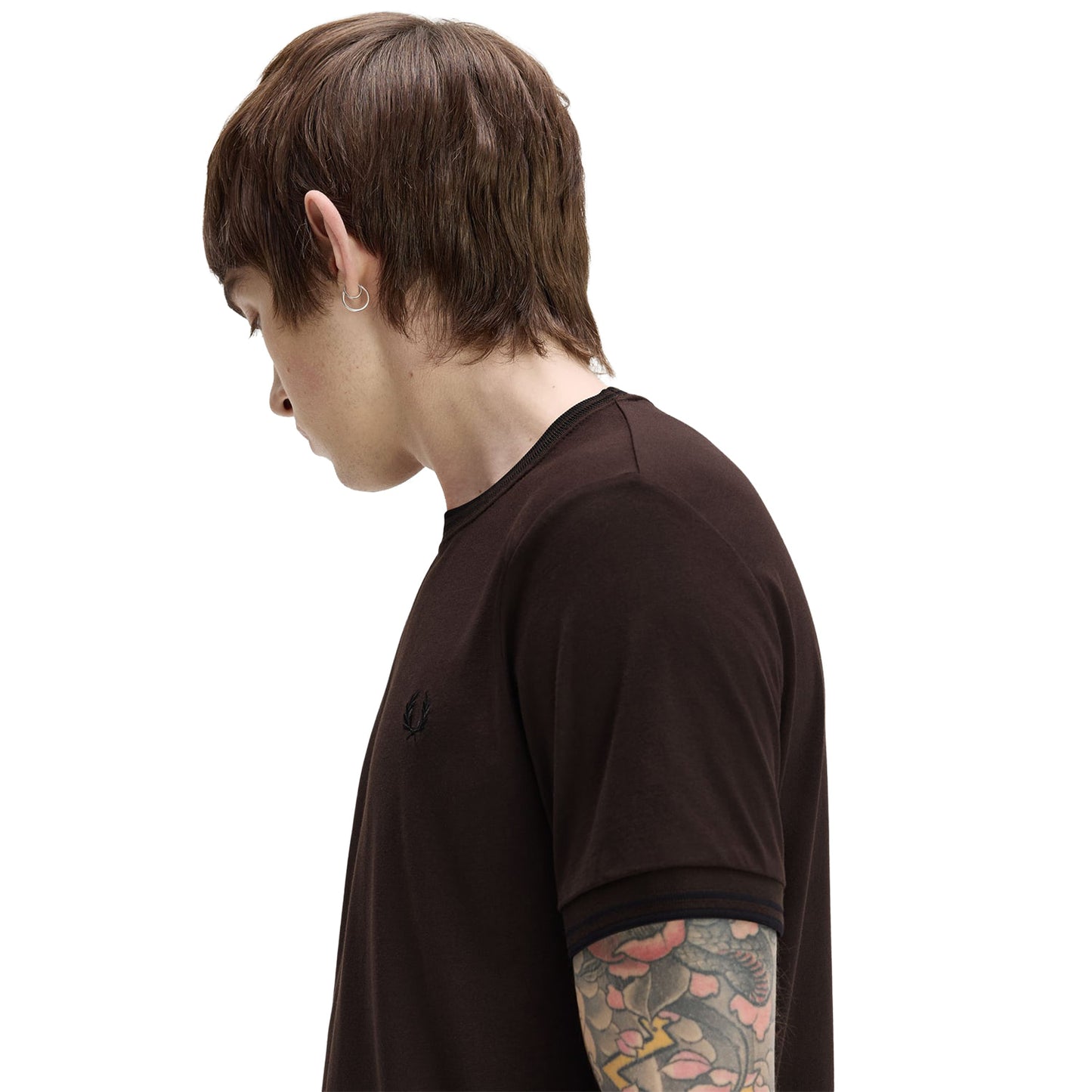 Fred Perry Twin Tipped T-Shirt Rich Brown/Black - M1588V-86C