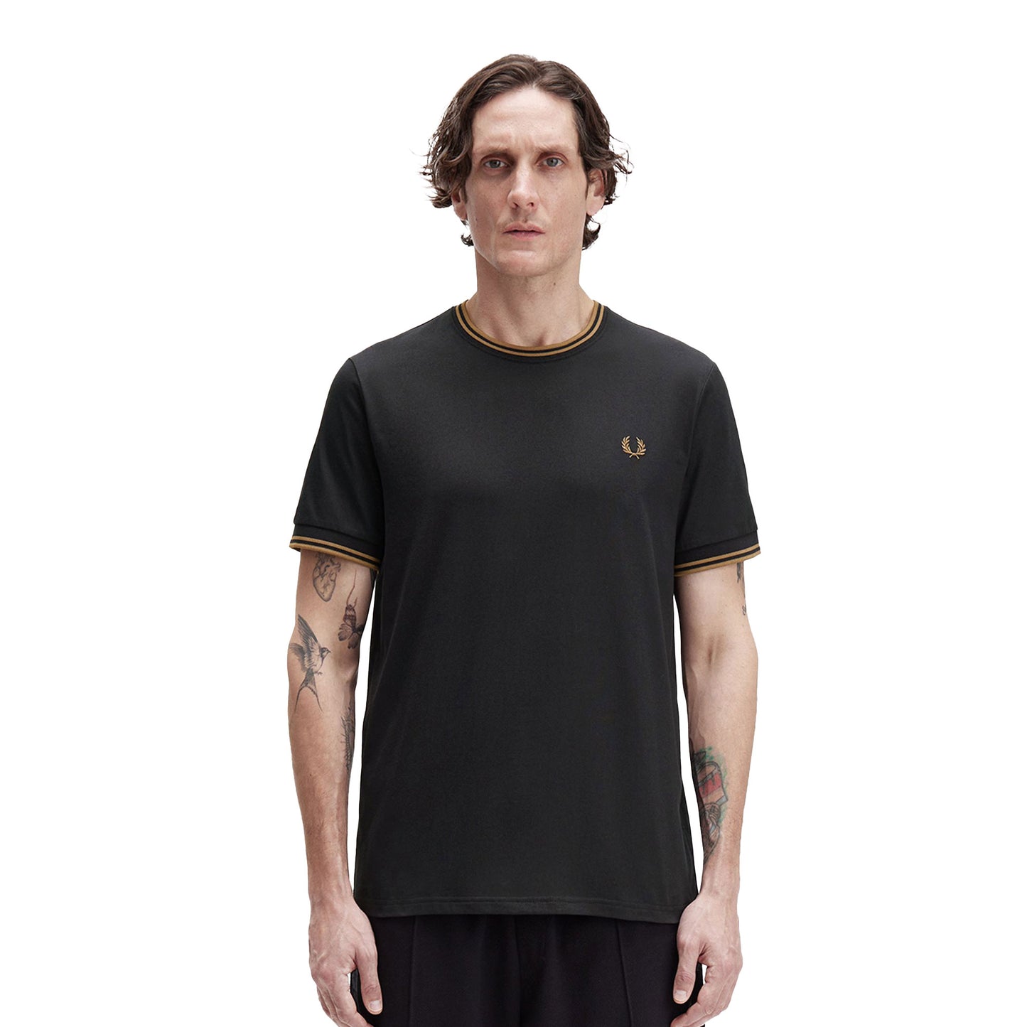 Fred Perry Twin Tipped T-Shirt Black / Shaded Stone - M1588V-Q27
