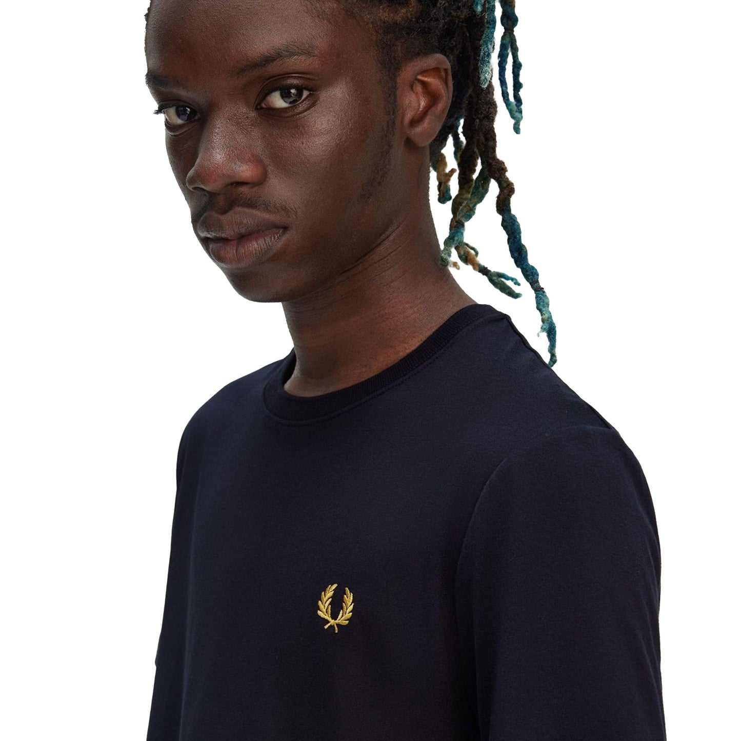 Fred Perry Crew T-Shirt Navy/Honeycomb - M1600-W75