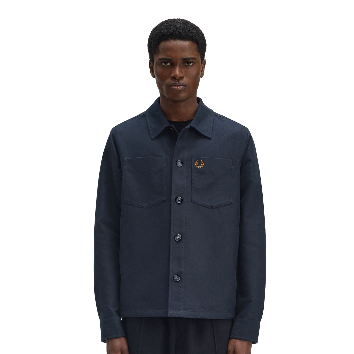 Fred Perry Brushed Twill Overshirt Navy - M1723-608