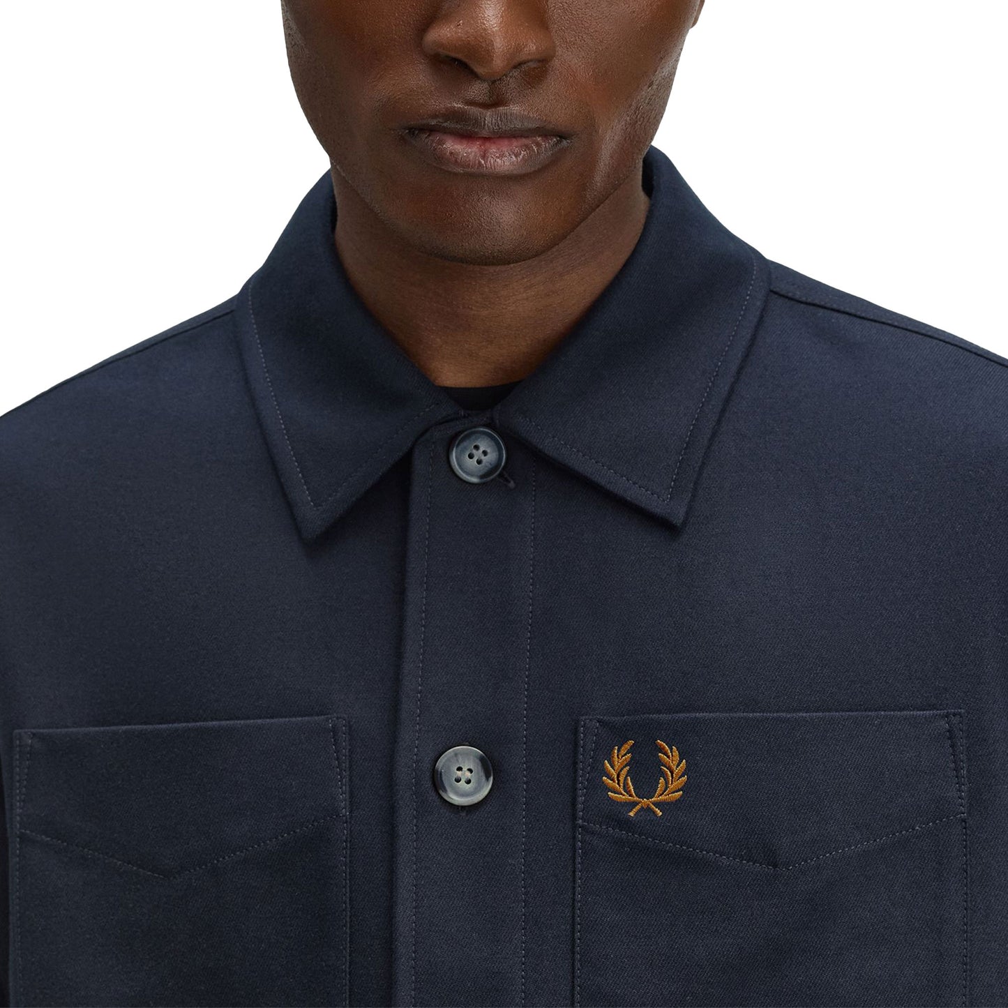 Fred Perry Brushed Twill Overshirt Navy - M1723-608