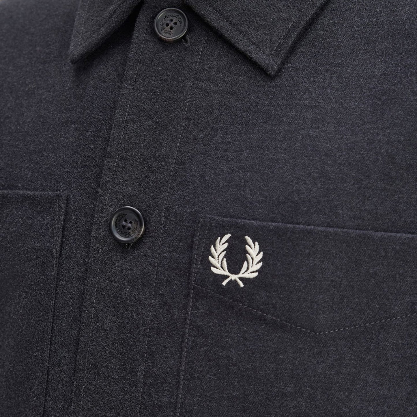 Fred Perry Brushed Twill Overshirt Charcoal Marl - M1723-948