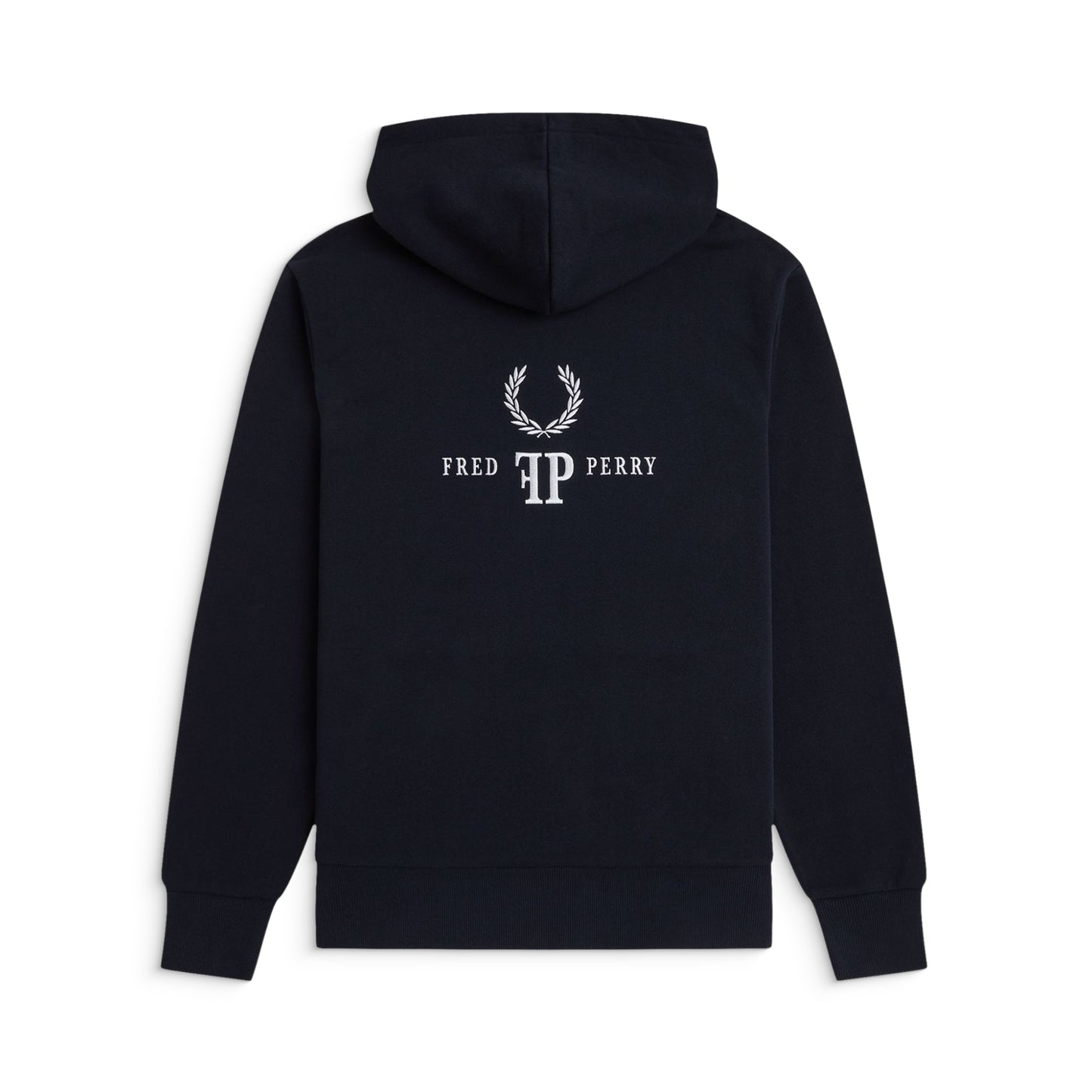 Fred Perry Monogram Hooded Sweatshirt Navy/Ice/Ice - M1758-795