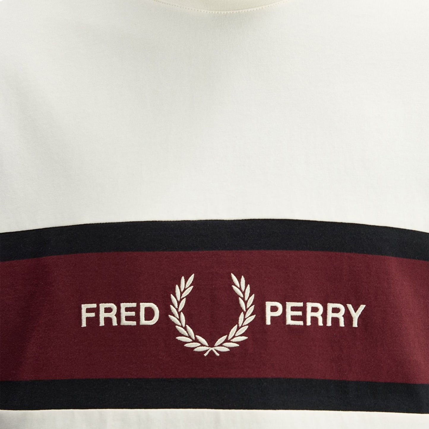 Fred Perry Embroidered Panel T-Shirt Ecru - M2405-560