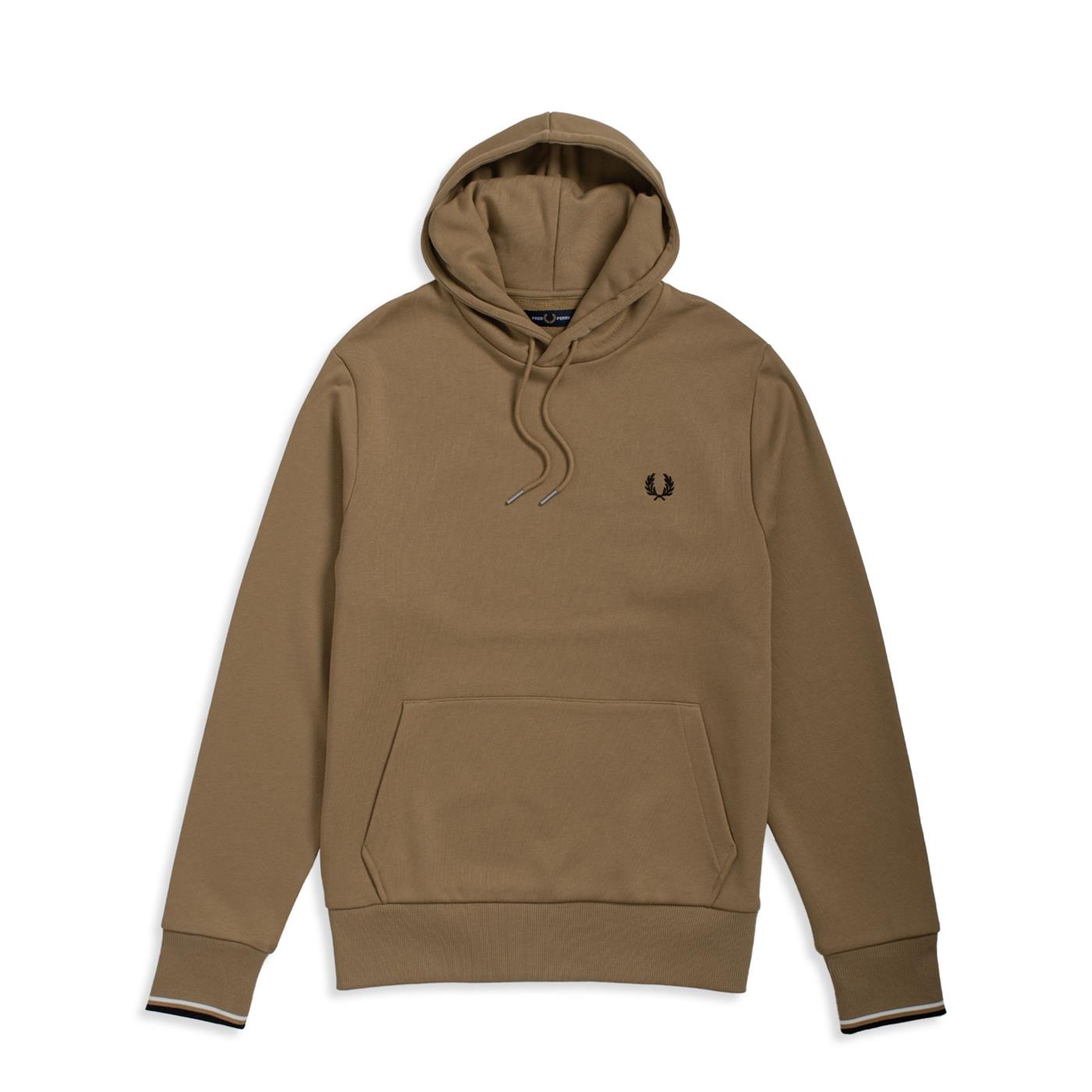 Fred Perry Tipped Hooded Sweatshirt Warm Stone - M2643-363