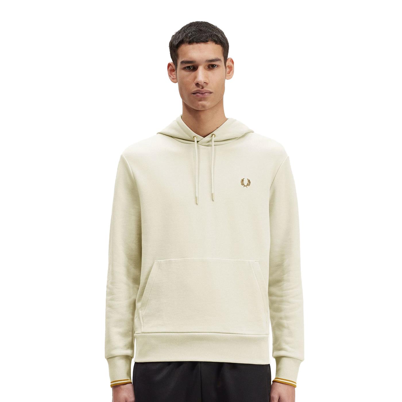 Fred Perry Tipped Hooded Sweatshirt Oatmeal - M2643-691