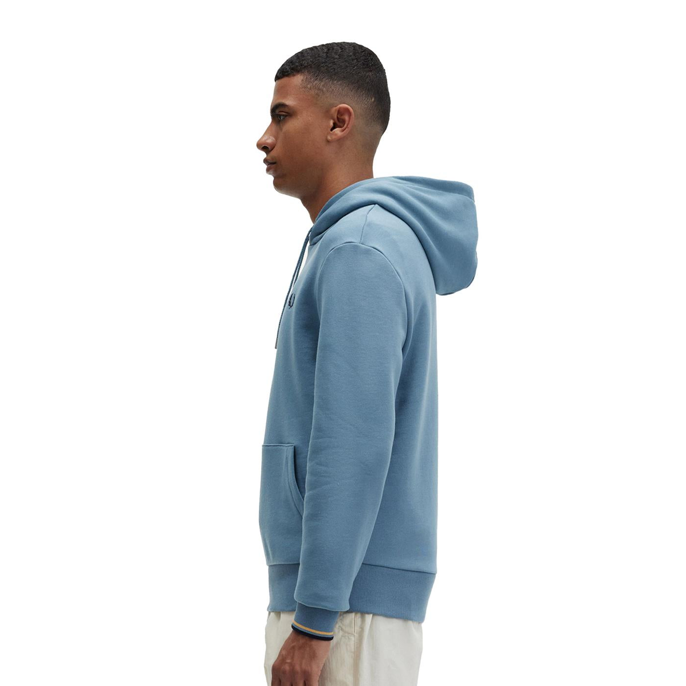 Fred Perry Tipped Hooded Sweatshirt Ash Blue - M2643-P13