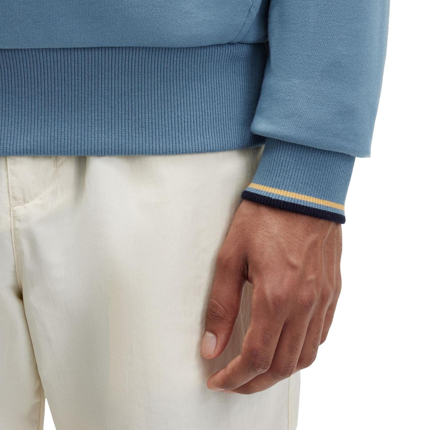 Fred Perry Tipped Hooded Sweatshirt Ash Blue - M2643-P13