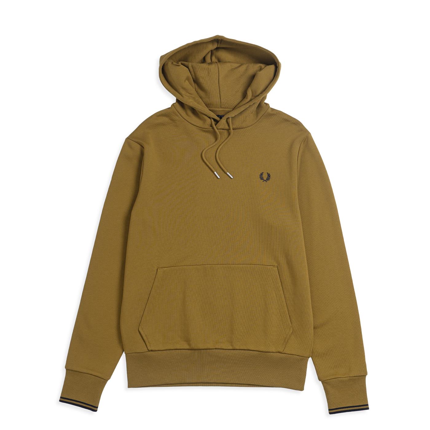 Fred Perry Tipped Hooded Sweatshirt Dark Caramel - M2643-S81
