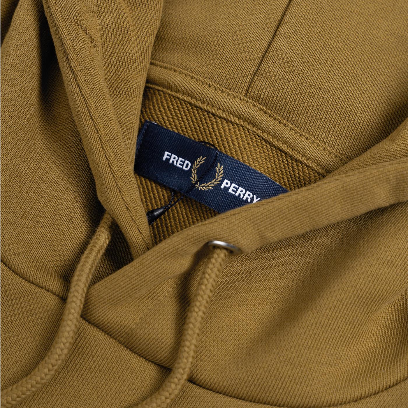 Fred Perry Tipped Hooded Sweatshirt Dark Caramel - M2643-S81