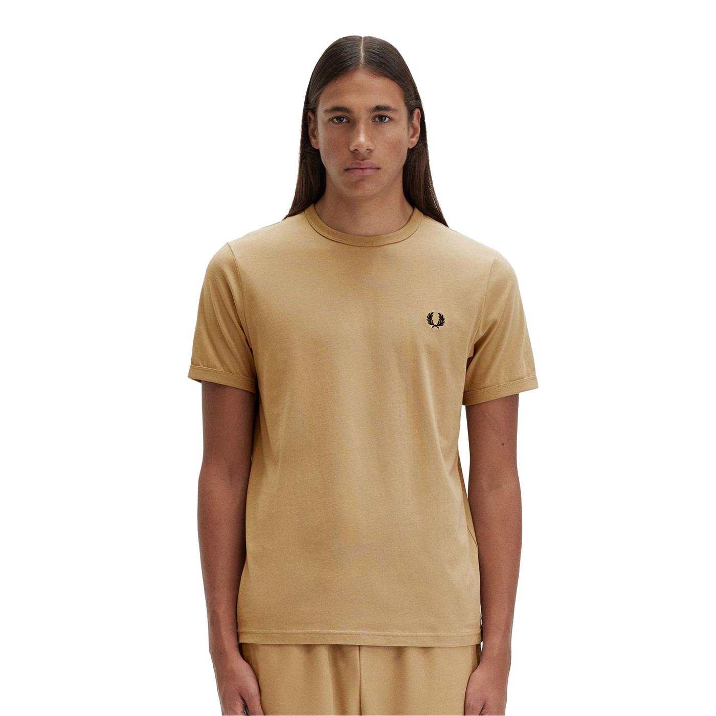 Fred Perry Ringer T-Shirt Warm Stone - M3519-A84
