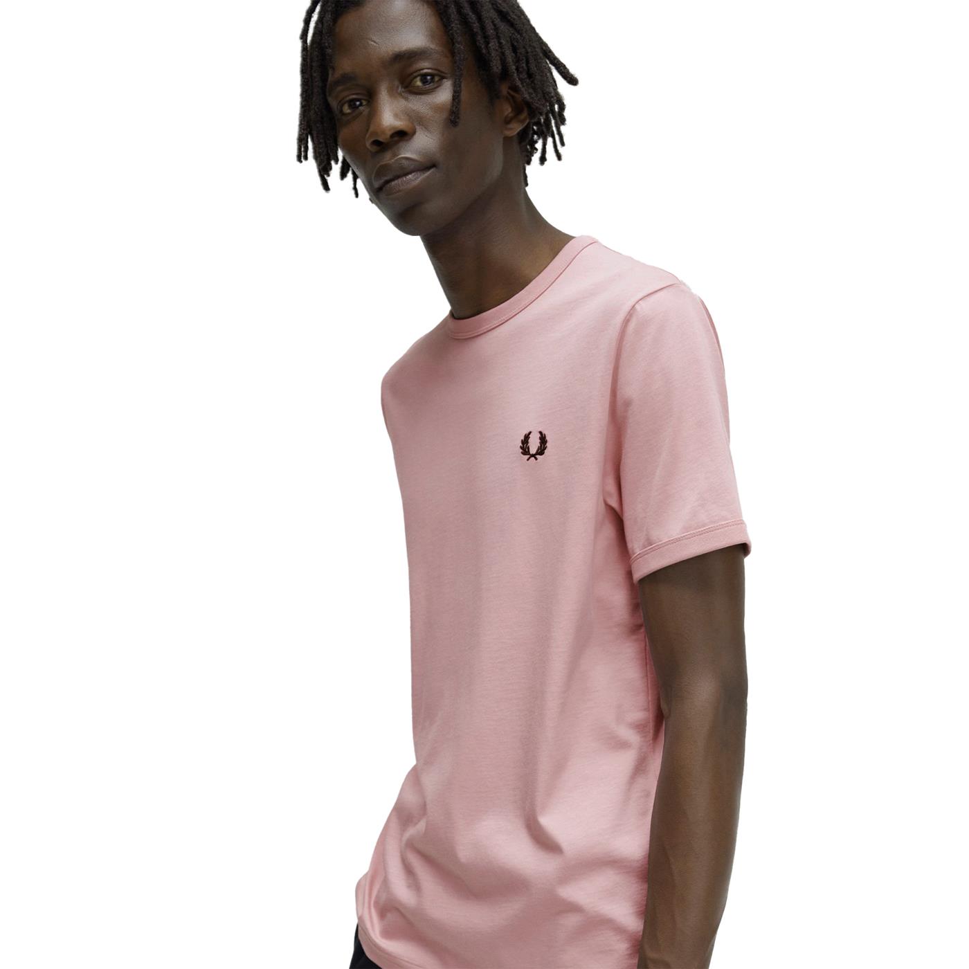 Fred Perry Ringer T-Shirt Chalky Pink - M3519-R51