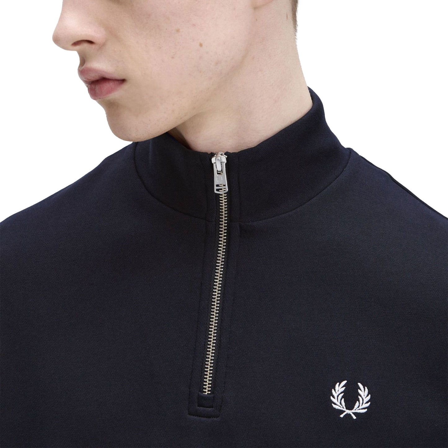 Sudadera Fred Perry con media cremallera azul marino