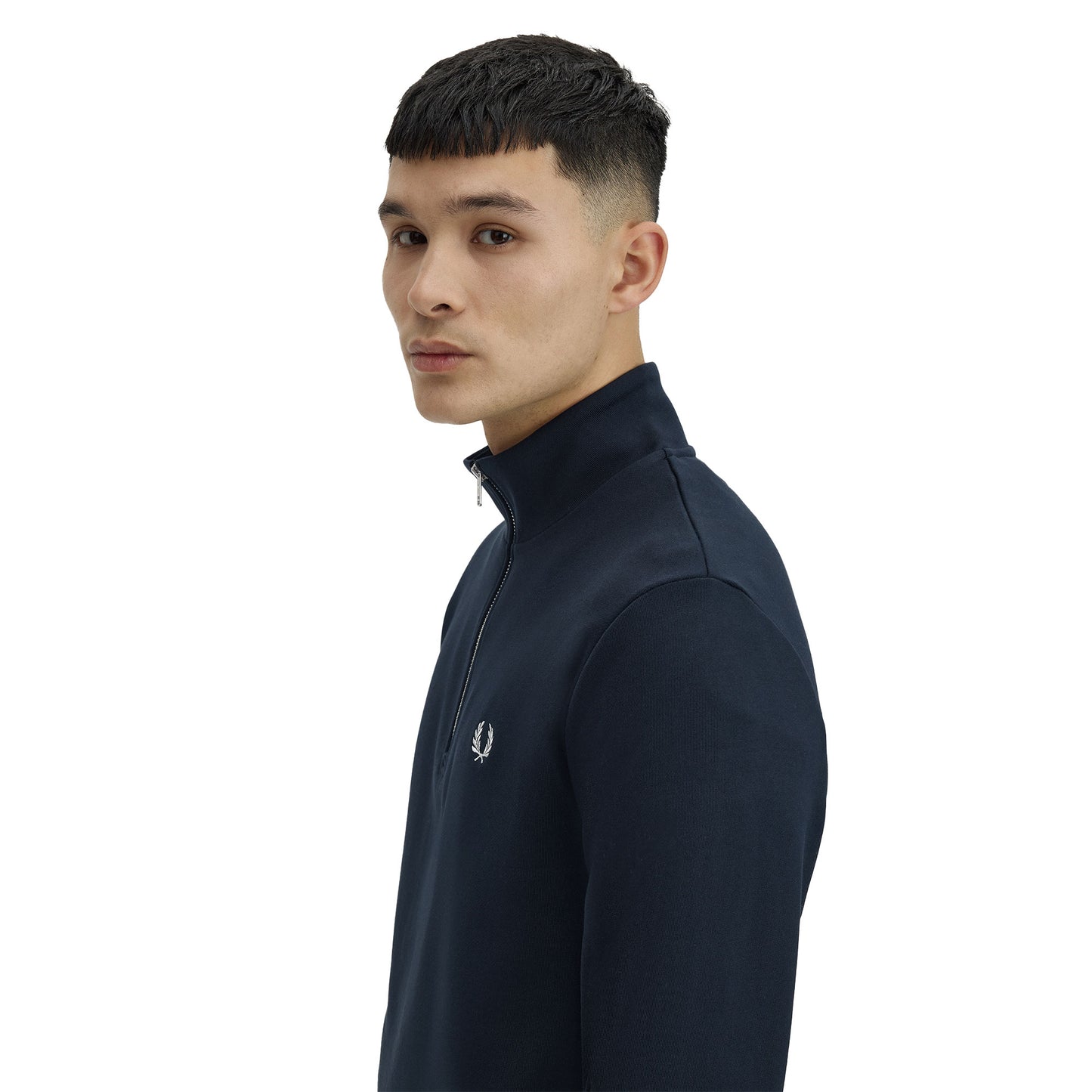 Sudadera Fred Perry con media cremallera azul marino