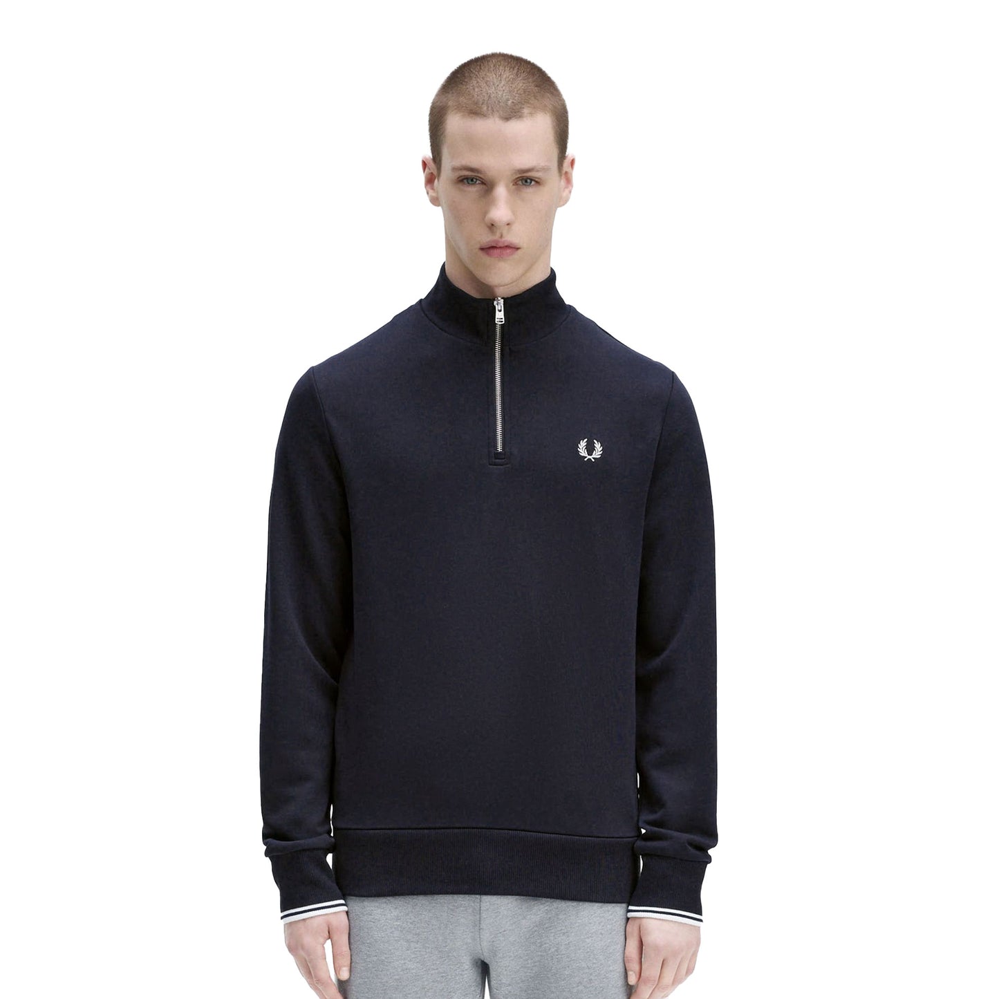 Sudadera Fred Perry con media cremallera azul marino