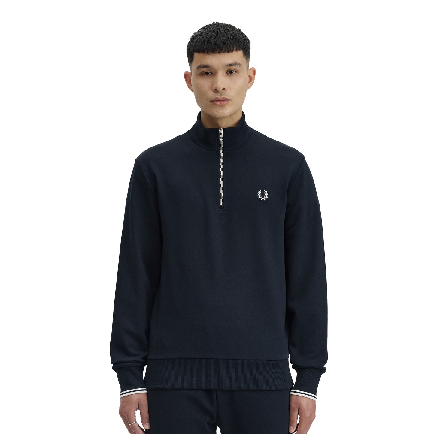 Sudadera Fred Perry con media cremallera azul marino