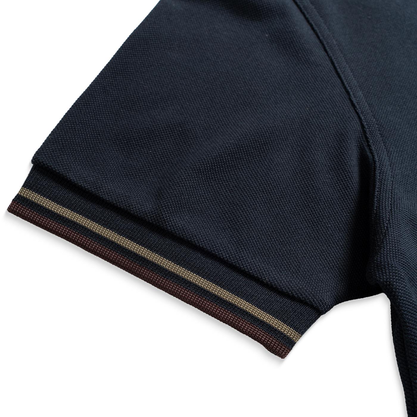 Fred Perry Twin Tipped Polo Shirt Navy/Laurel Wreath Green - M3600-W65