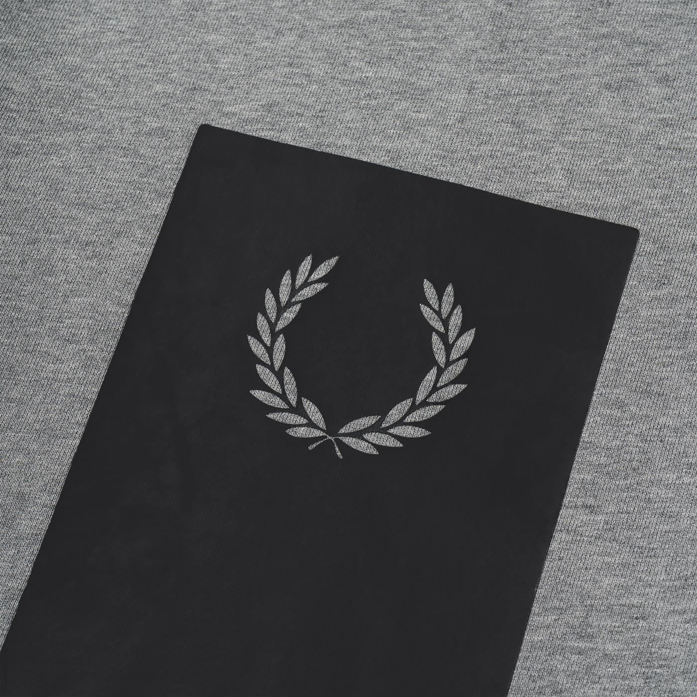 Fred Perry Block Print Sweatshirt Steel Marl - M3701-420