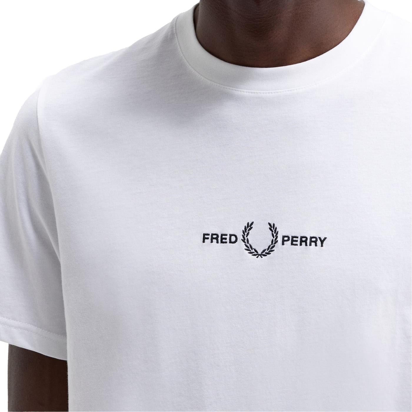 Fred Perry Embroidered T-Shirt White - M4580-100