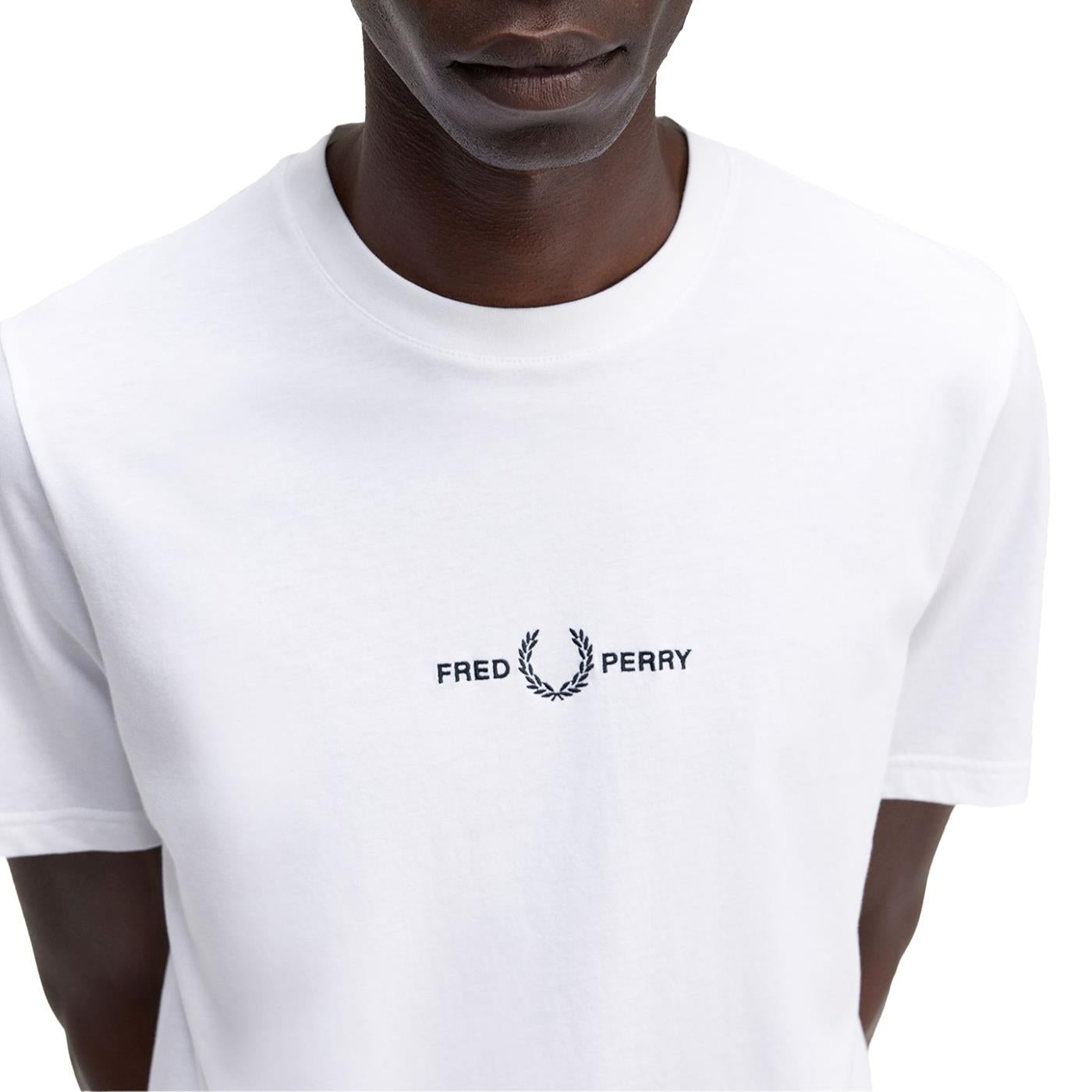 Fred Perry Embroidered T-Shirt White - M4580-100
