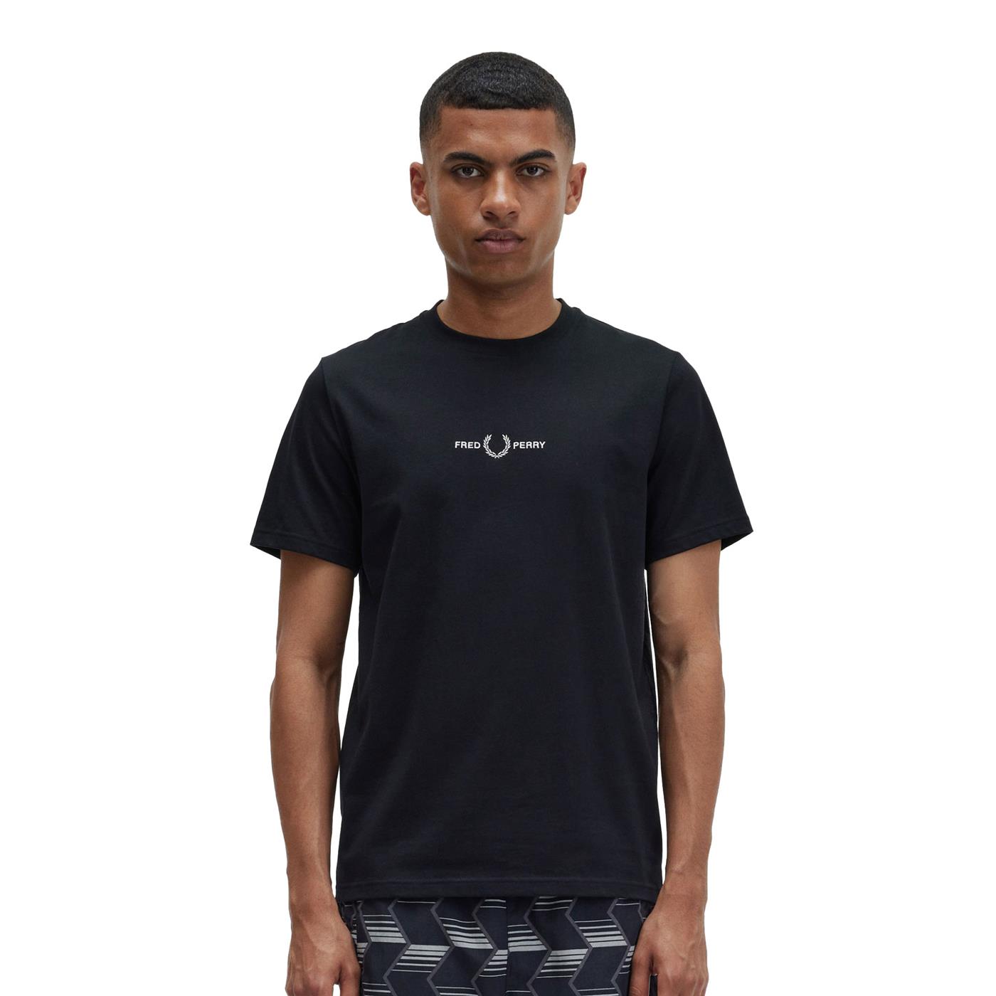 Fred Perry Embroidered T-Shirt Black - M4580-102