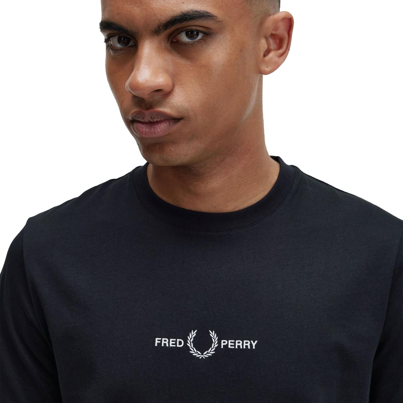 Fred Perry Embroidered T-Shirt Black - M4580-102